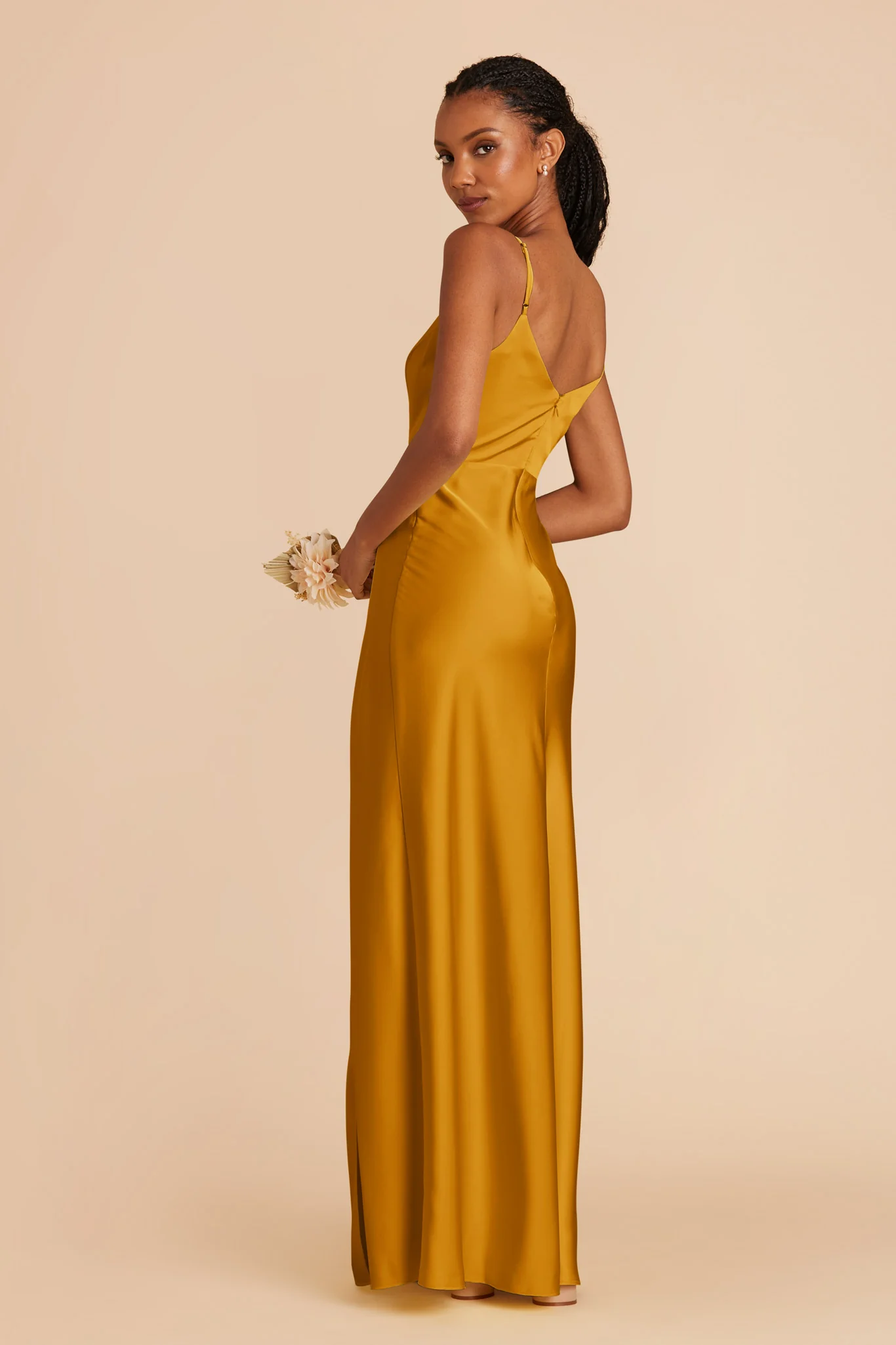 Jay Matte Satin Dress - Butterscotch - Image 5