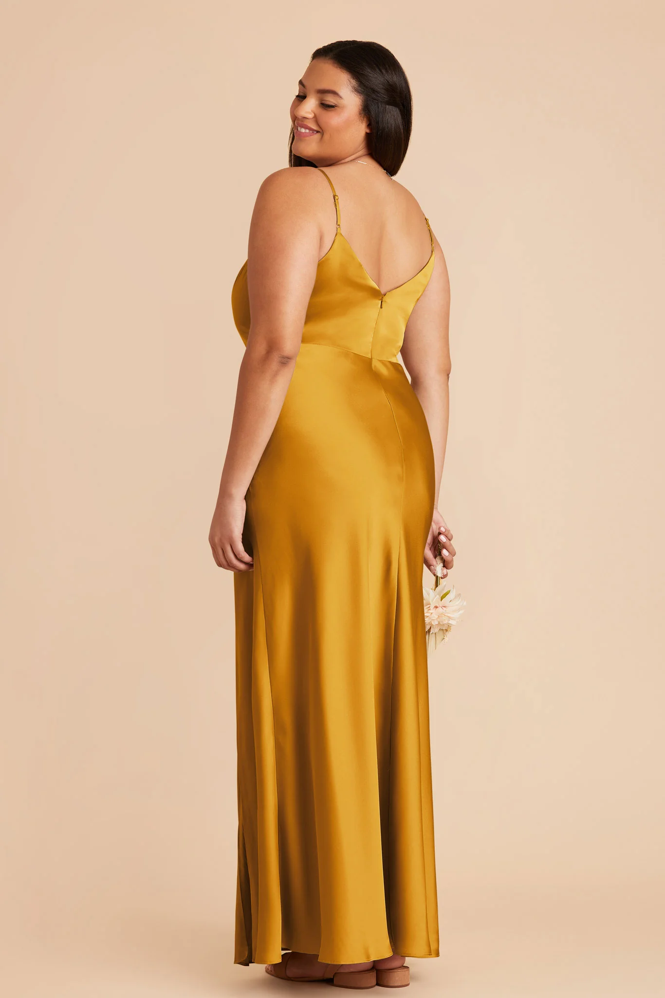 Jay Matte Satin Dress - Butterscotch - Image 9