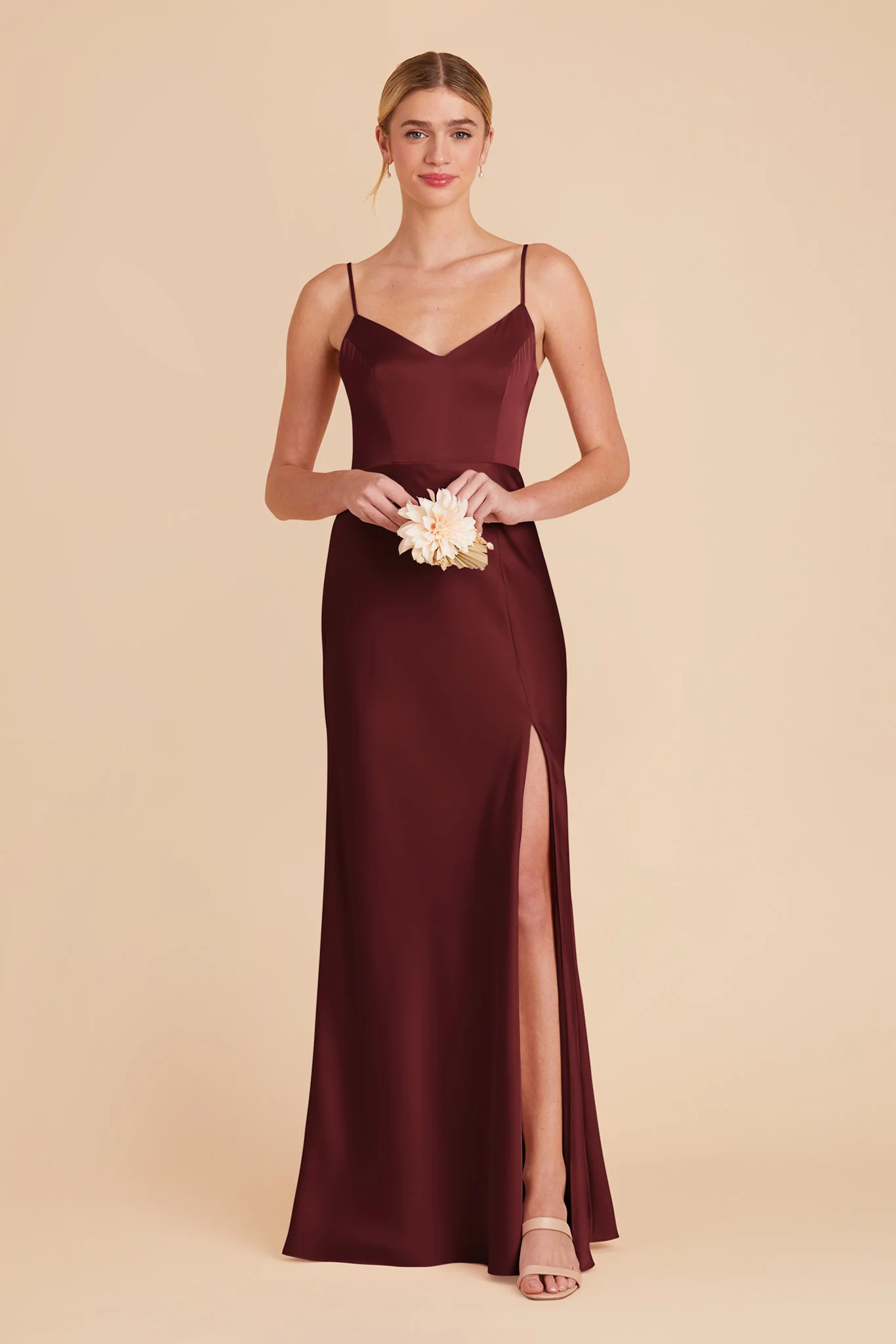 Jay Matte Satin Dress - Cabernet - Image 3