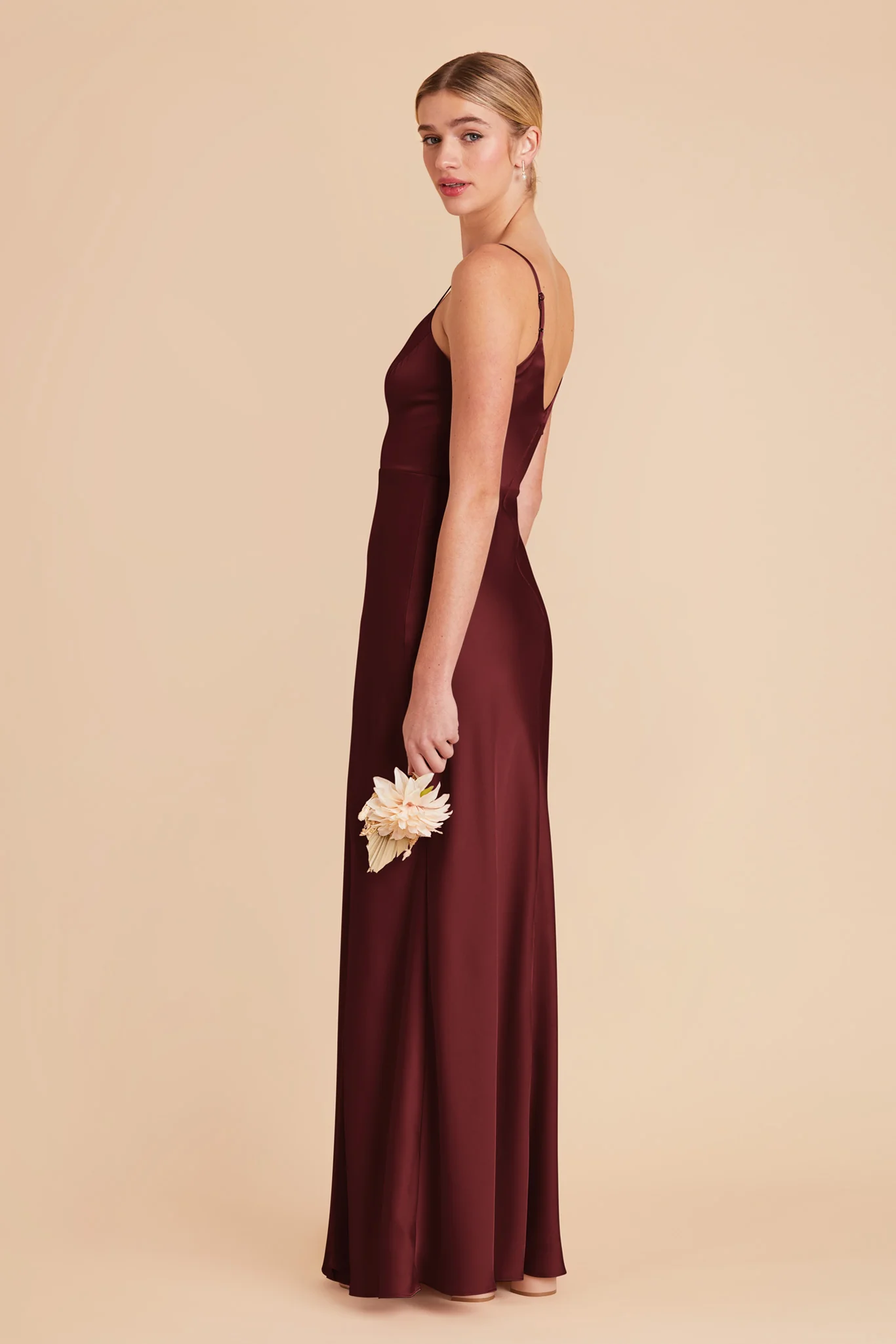 Jay Matte Satin Dress - Cabernet - Image 4