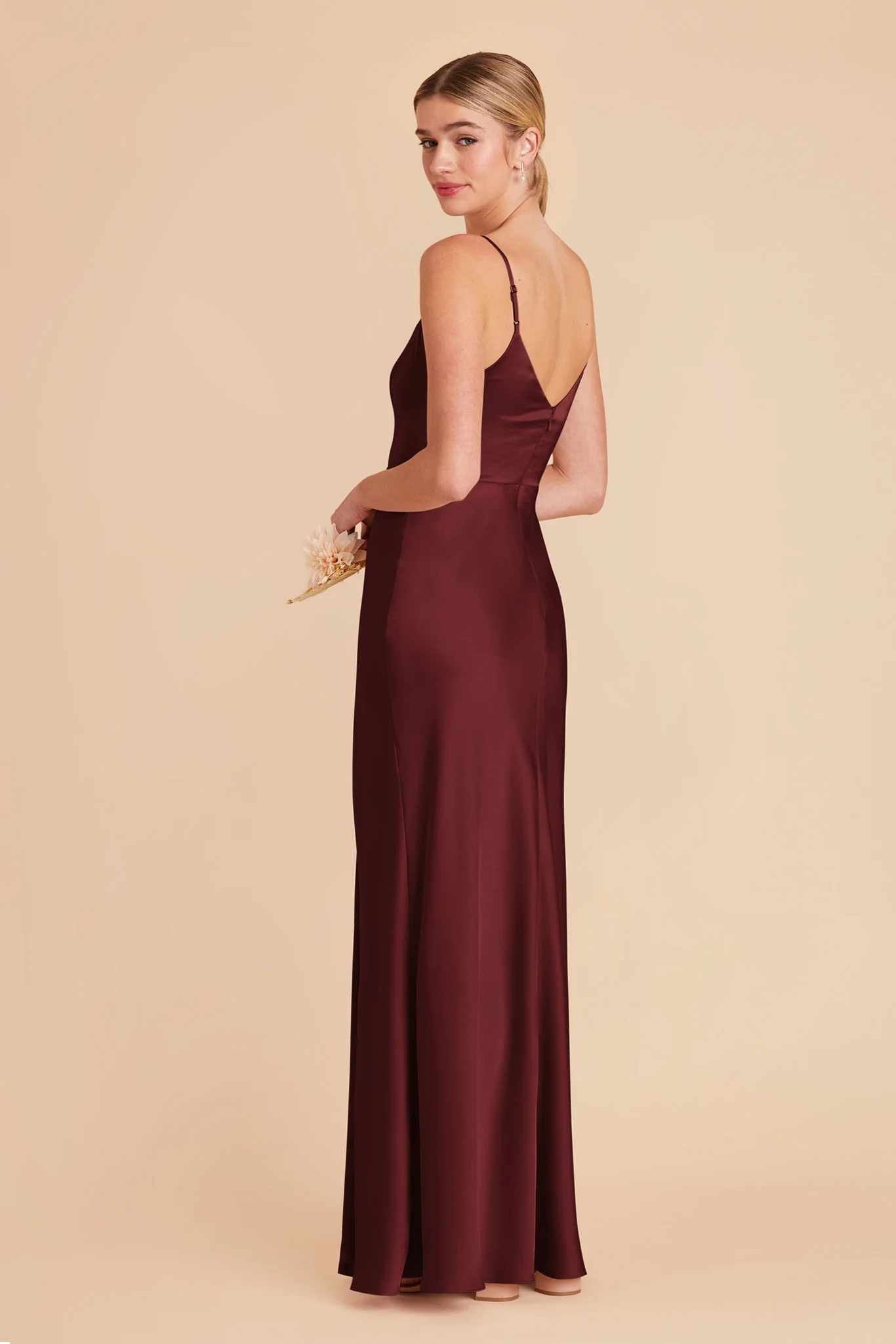 Jay Matte Satin Dress - Cabernet - Image 5
