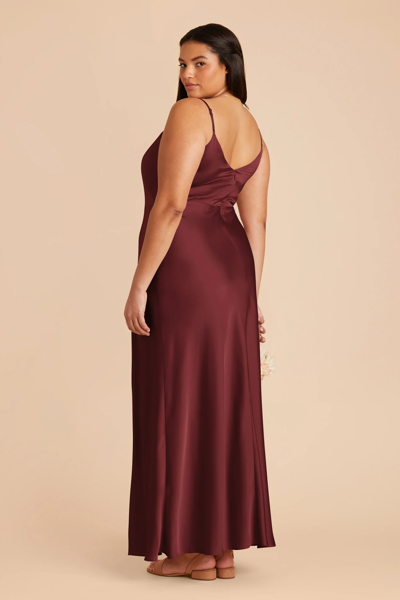 Jay Matte Satin Dress - Cabernet - Image 8