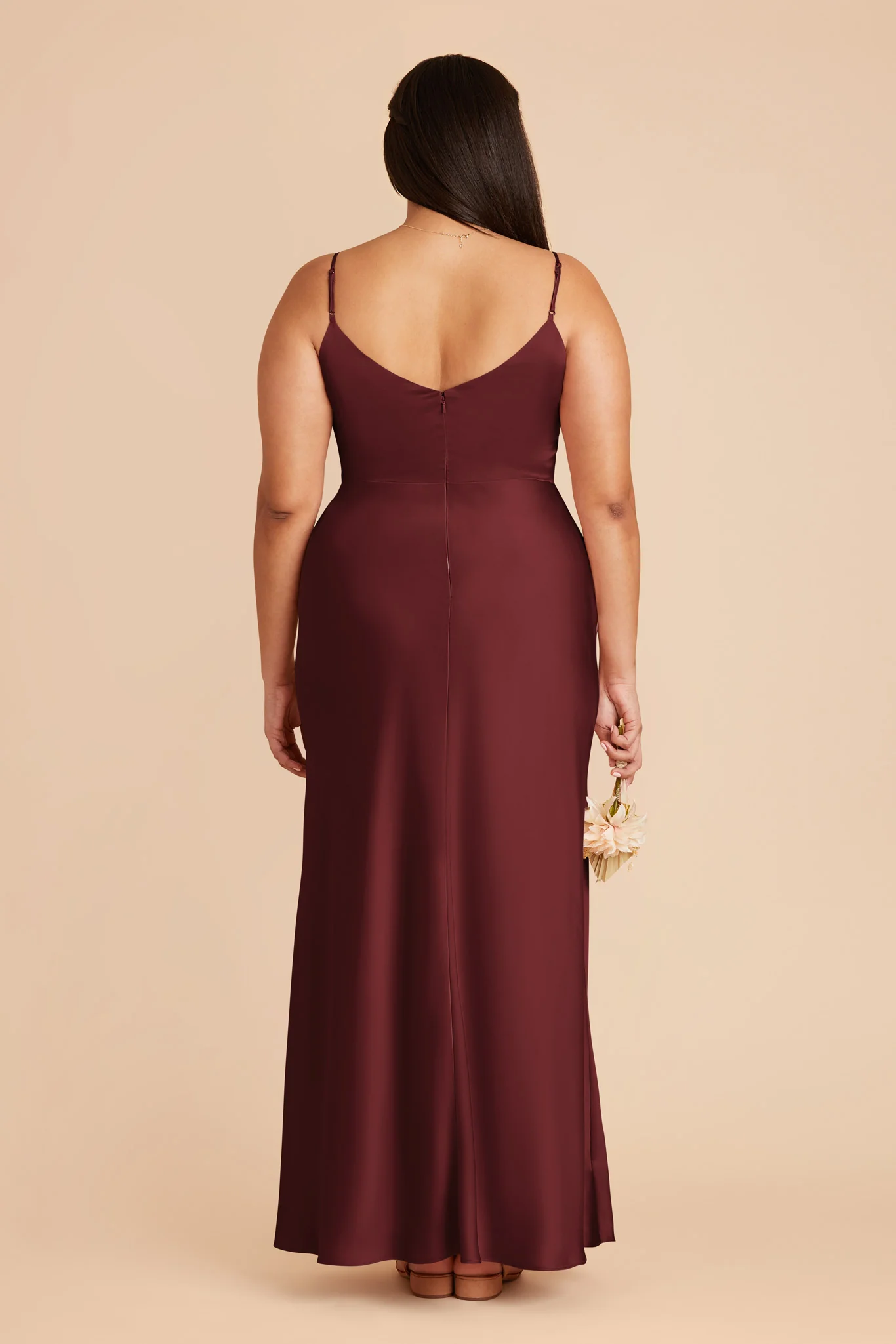 Jay Matte Satin Dress - Cabernet - Image 9