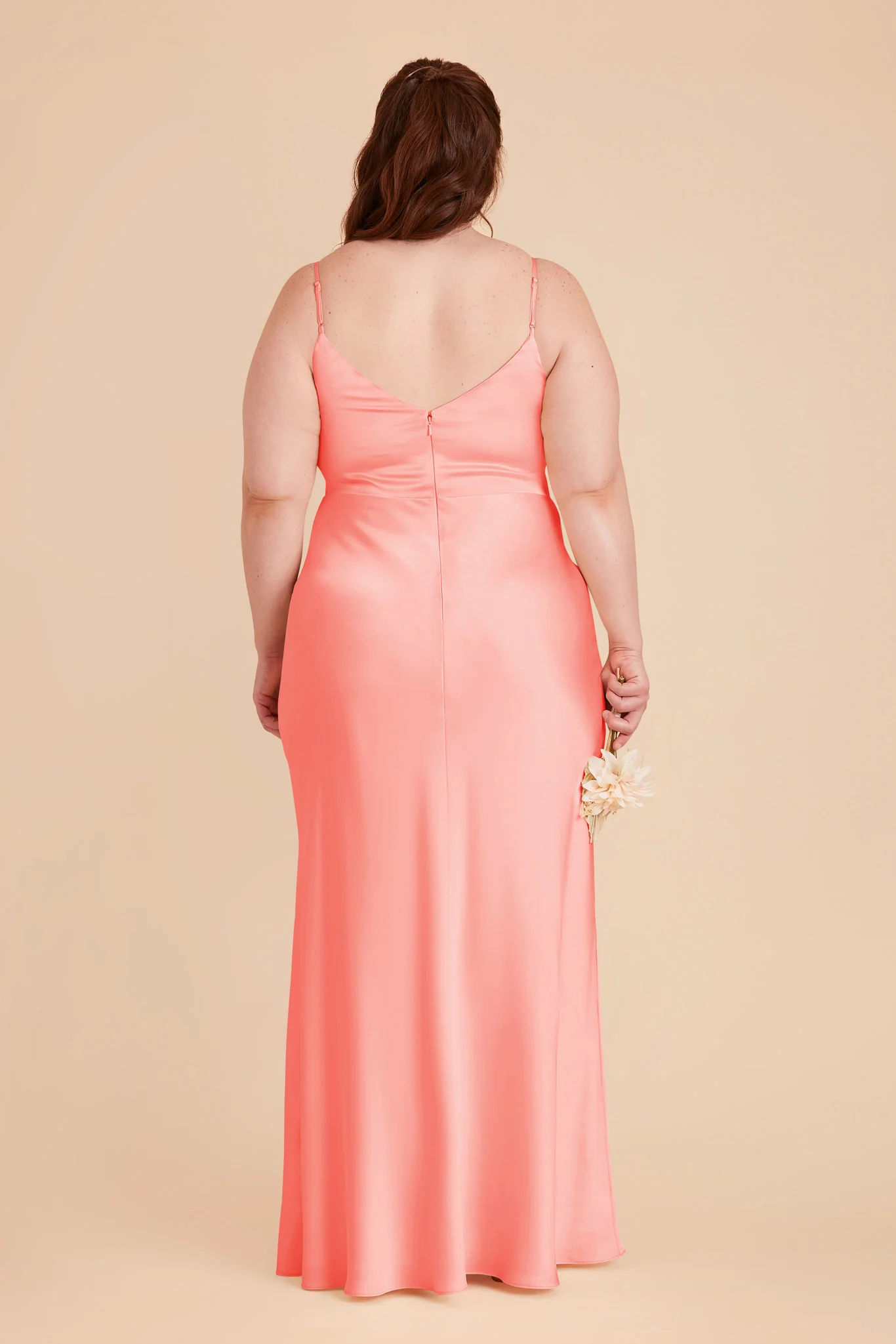 Jay Matte Satin Dress - Coral Pink - Image 9