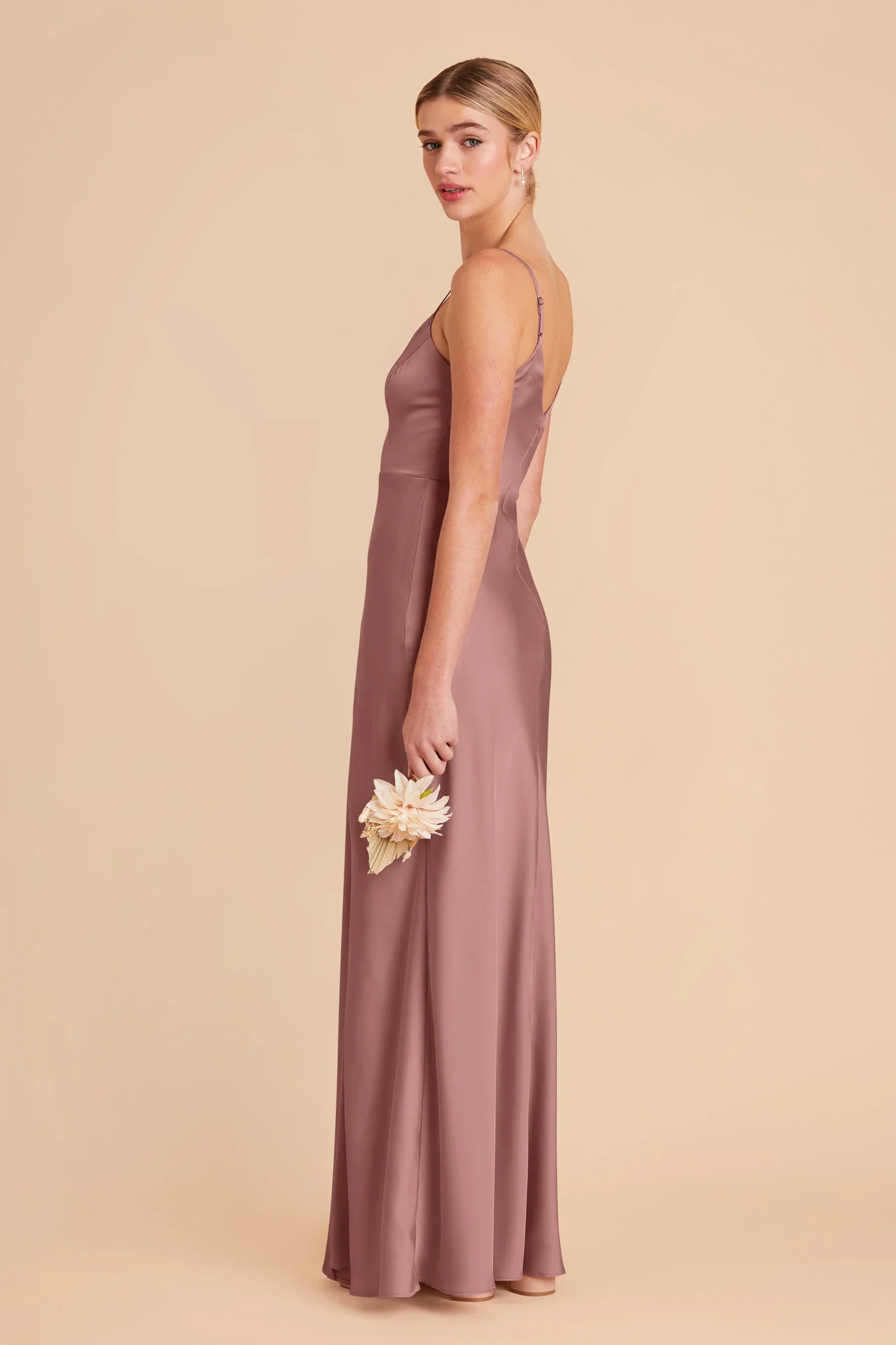 Jay Matte Satin Dress - Dark Mauve - Image 4