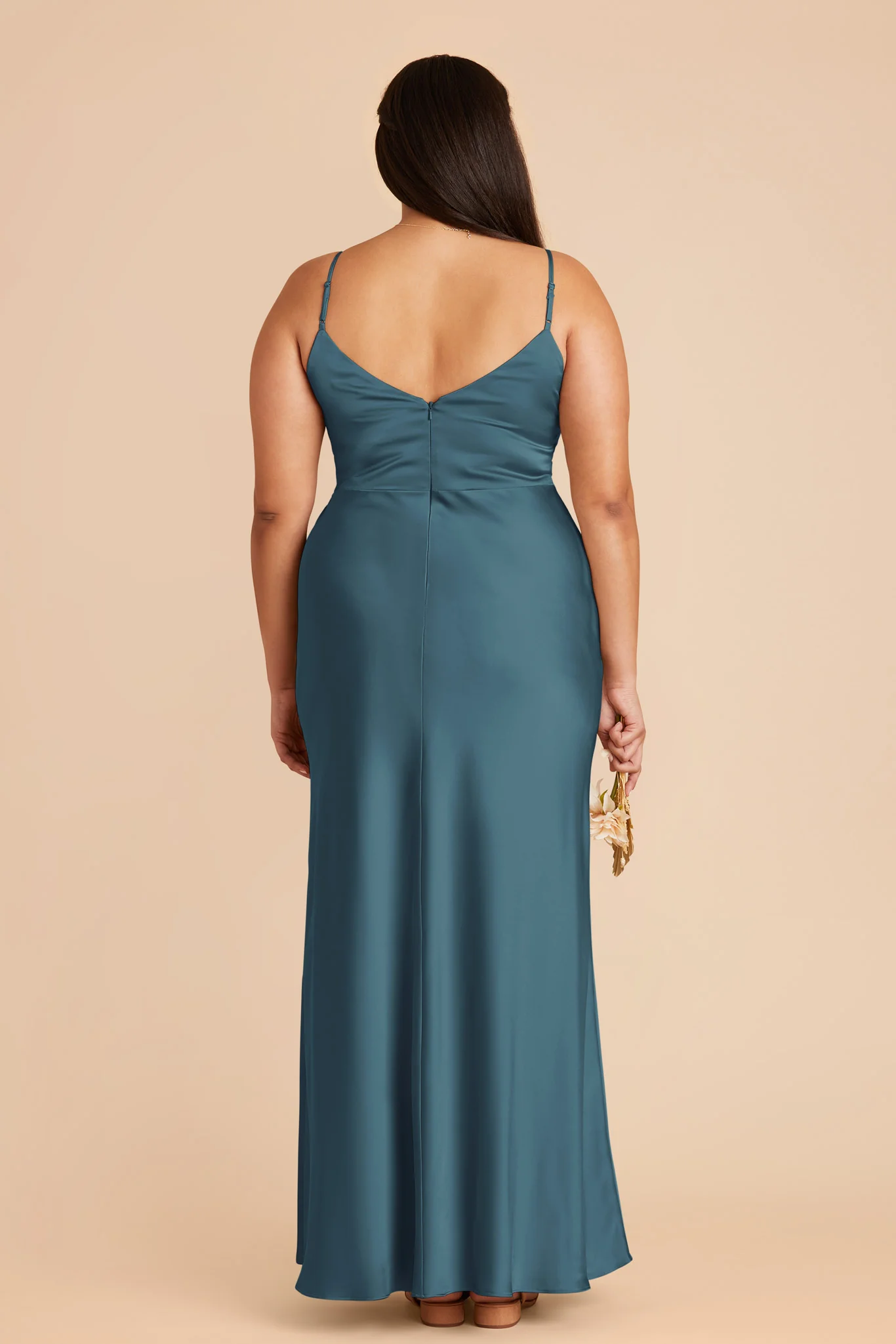 Jay Matte Satin Dress - Dark Teal - Image 8