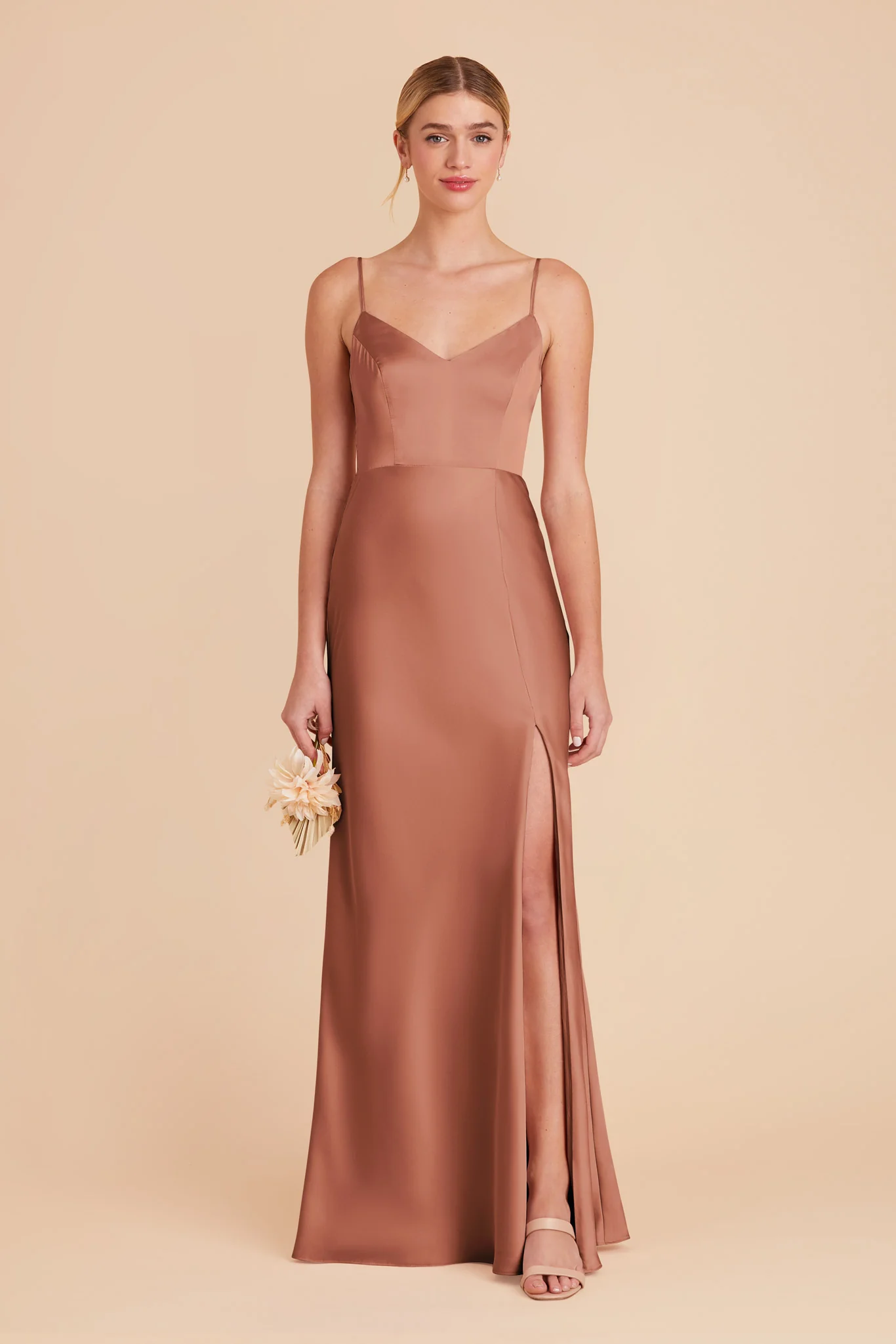Jay Matte Satin Dress - Desert Rose