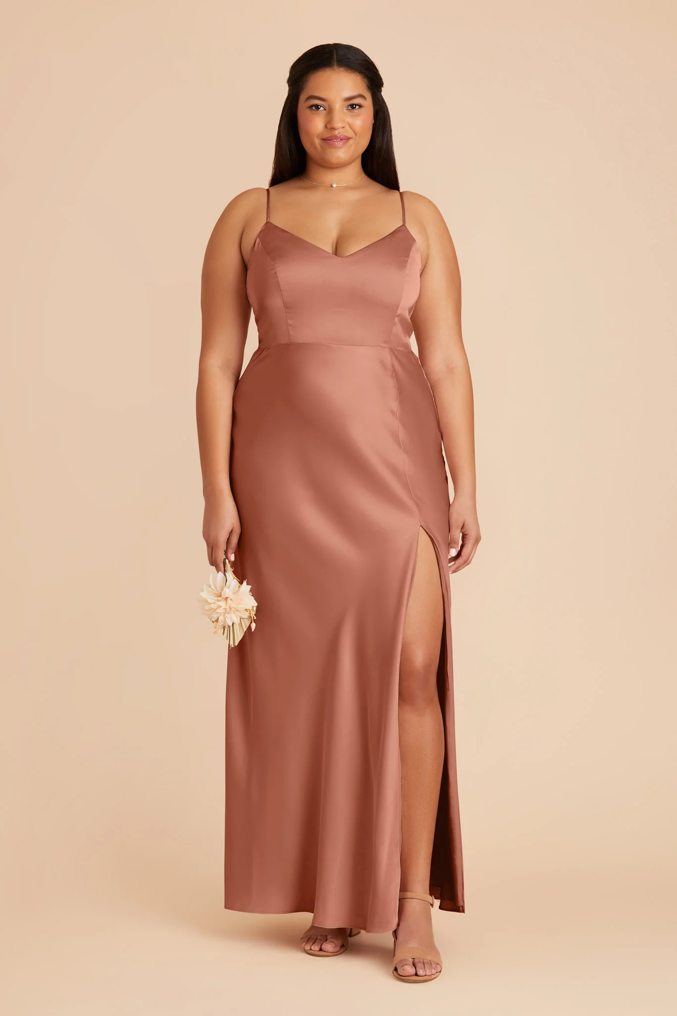 Jay Matte Satin Dress - Desert Rose - Image 2