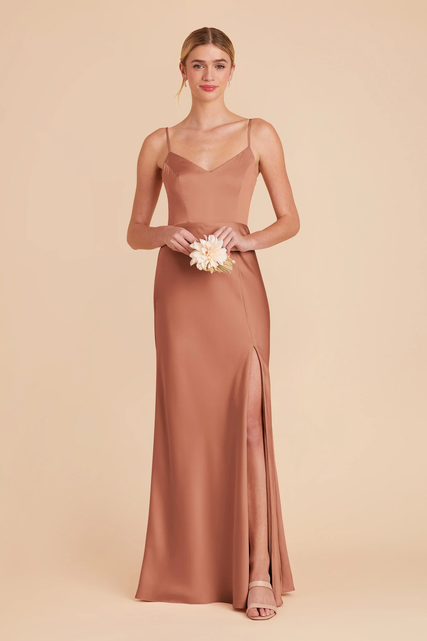 Jay Matte Satin Dress - Desert Rose - Image 3