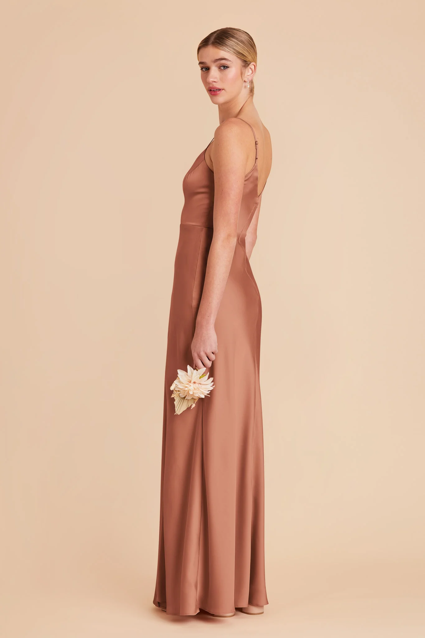 Jay Matte Satin Dress - Desert Rose - Image 4