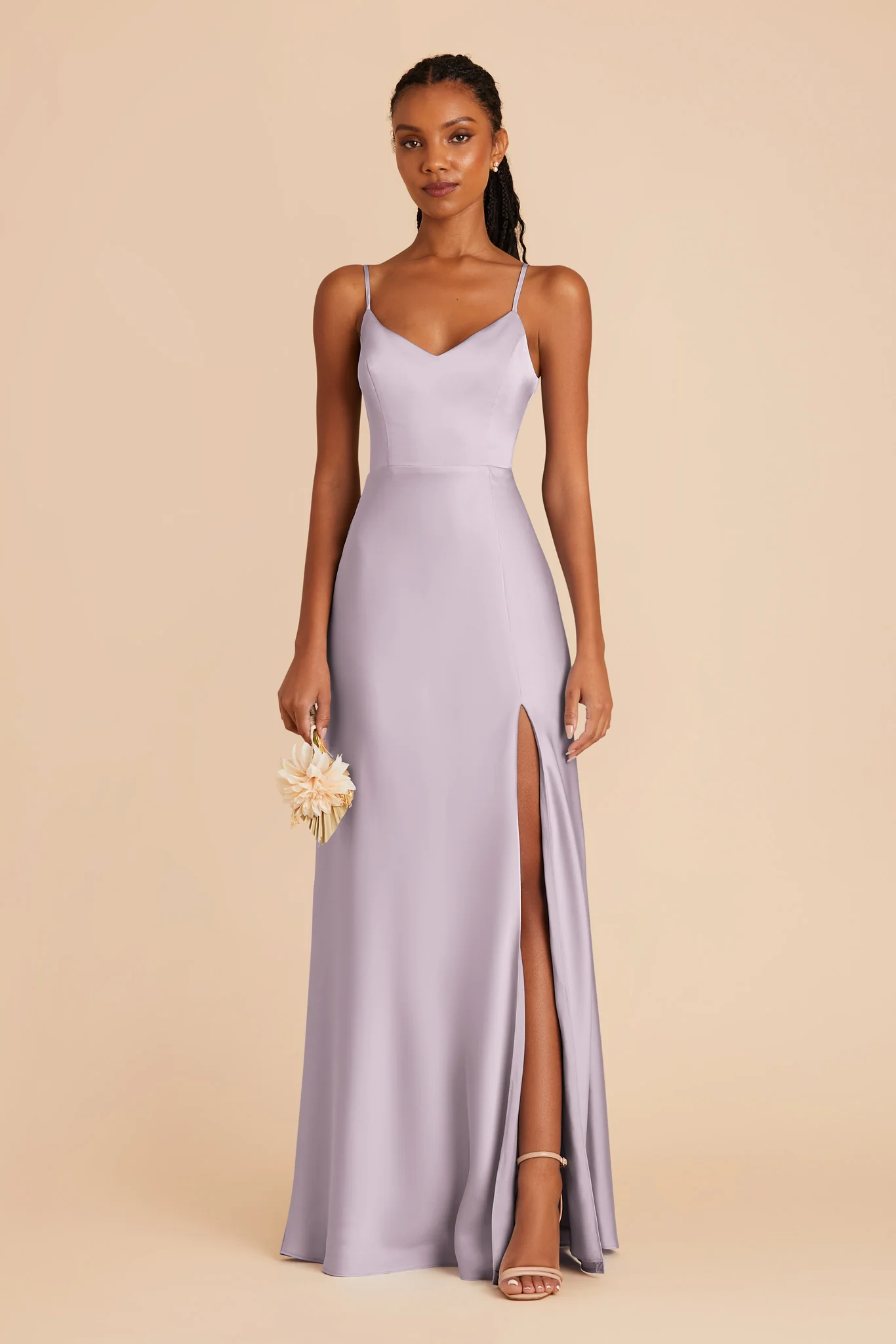 Jay Matte Satin Dress - Dusty Lilac