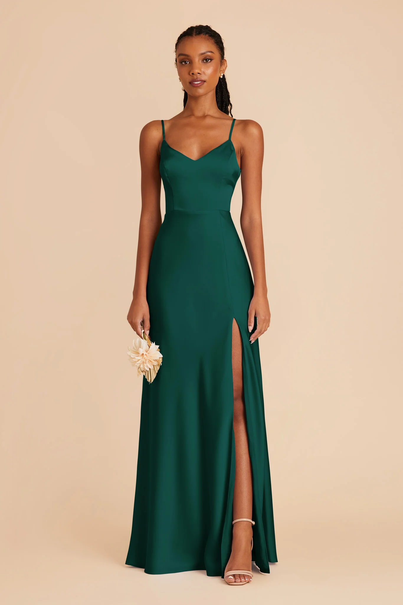 Jay Matte Satin Dress - Emerald - Image 4