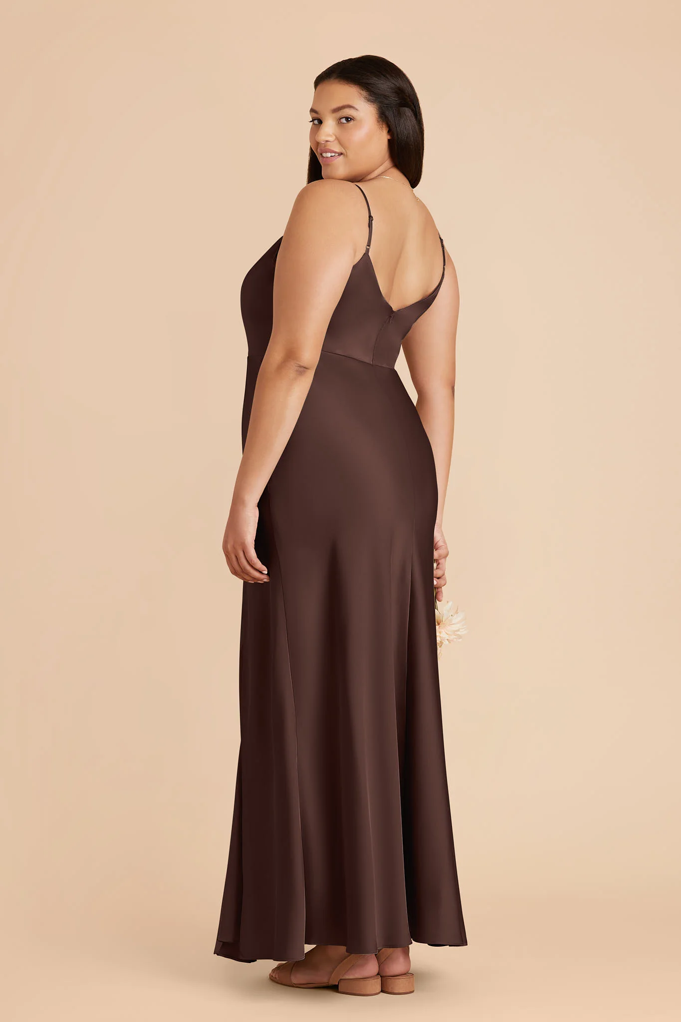 Jay Matte Satin Dress - Espresso - Image 6
