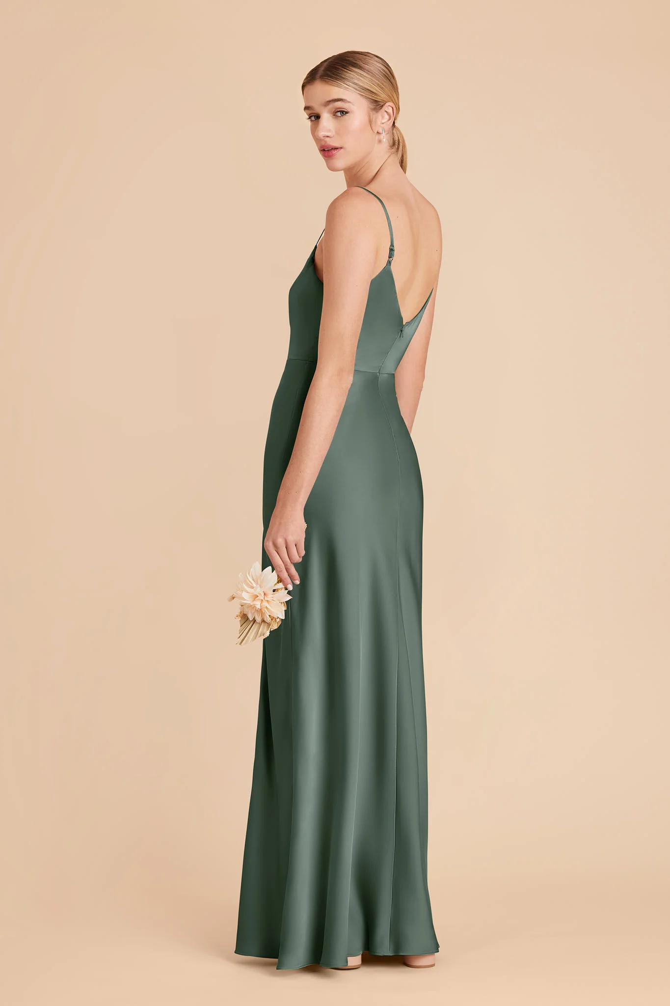 Jay Matte Satin Dress - Eucalyptus - Image 4