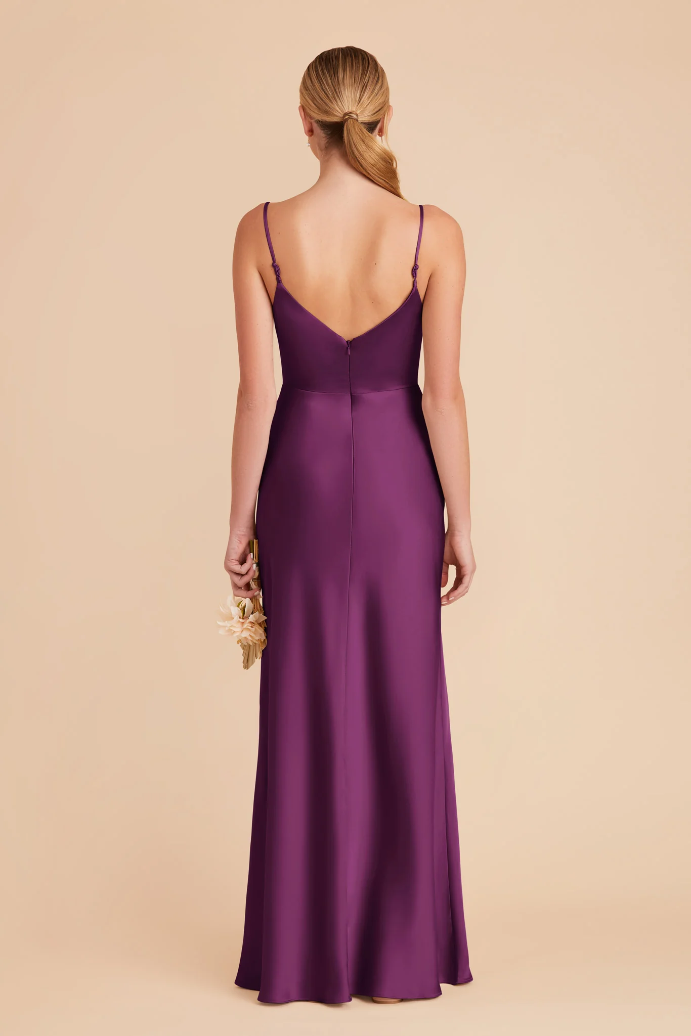 Jay Matte Satin Dress - Fig - Image 5