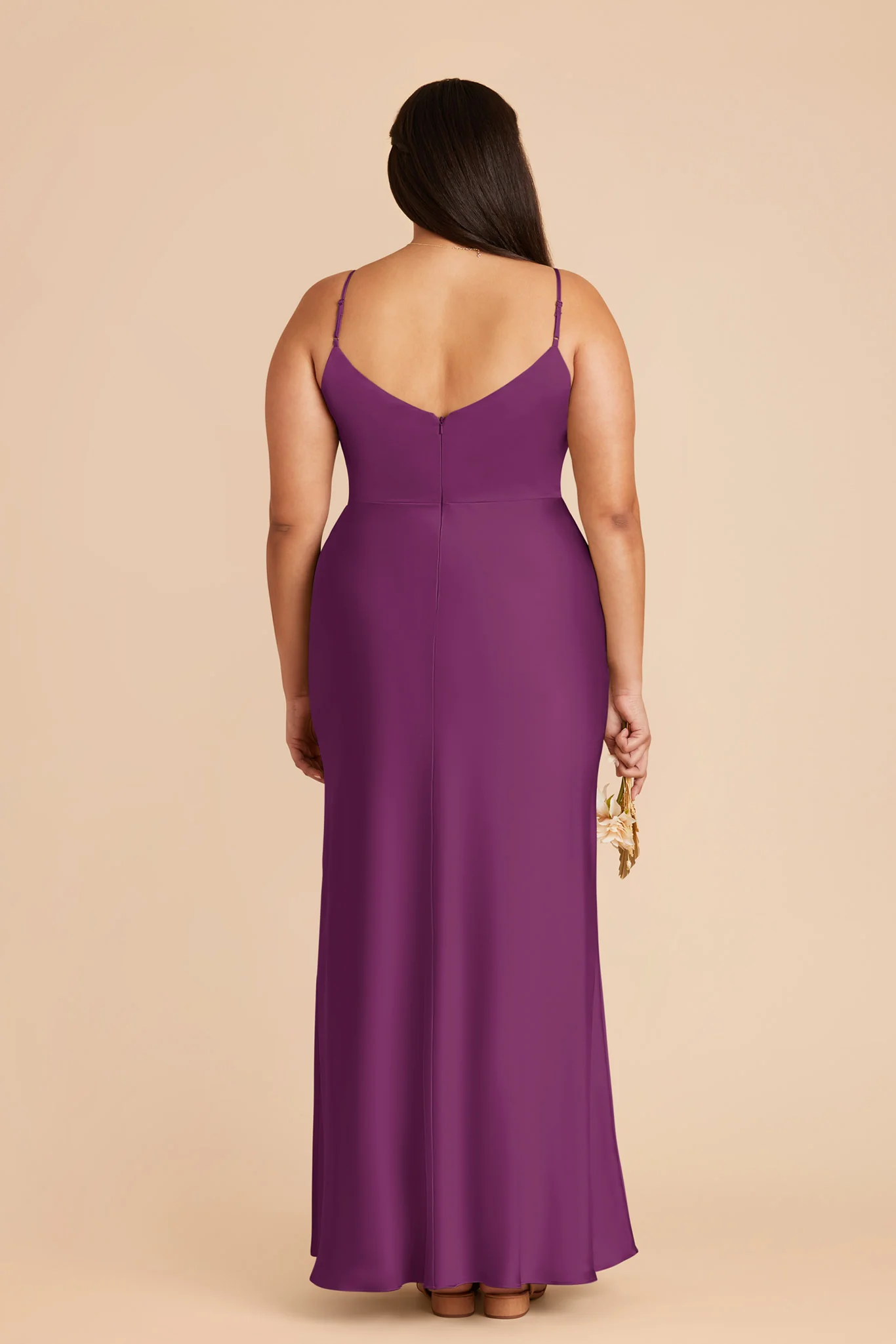 Jay Matte Satin Dress - Fig - Image 8