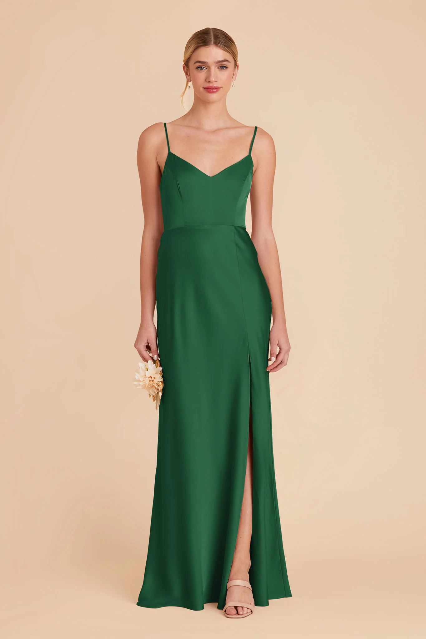 Jay Matte Satin Dress - Forest Green
