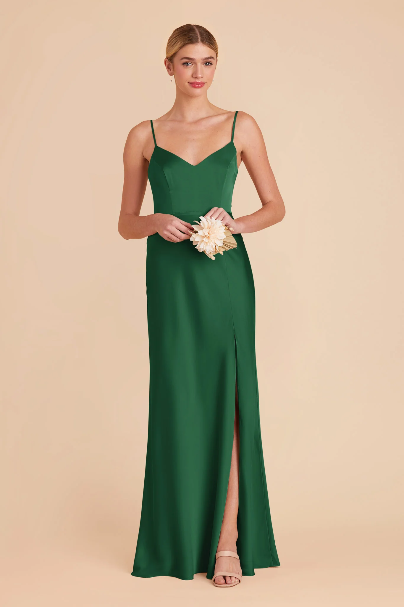 Jay Matte Satin Dress - Forest Green - Image 3