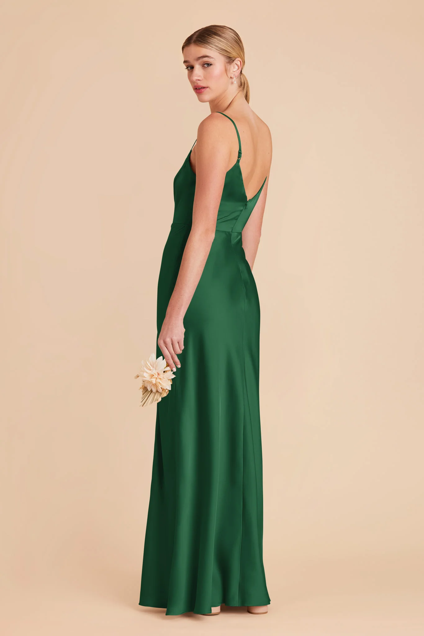 Jay Matte Satin Dress - Forest Green - Image 4