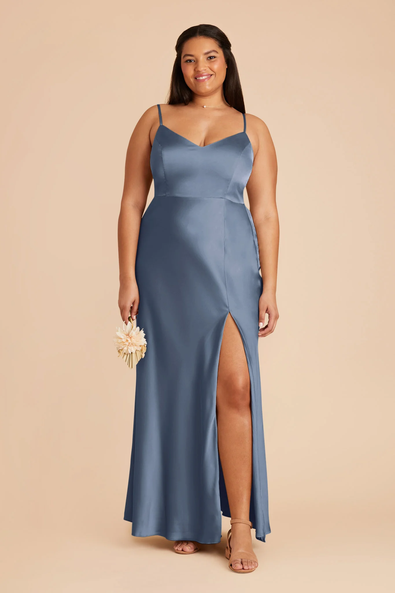 Jay Matte Satin Dress - French Blue - Image 2