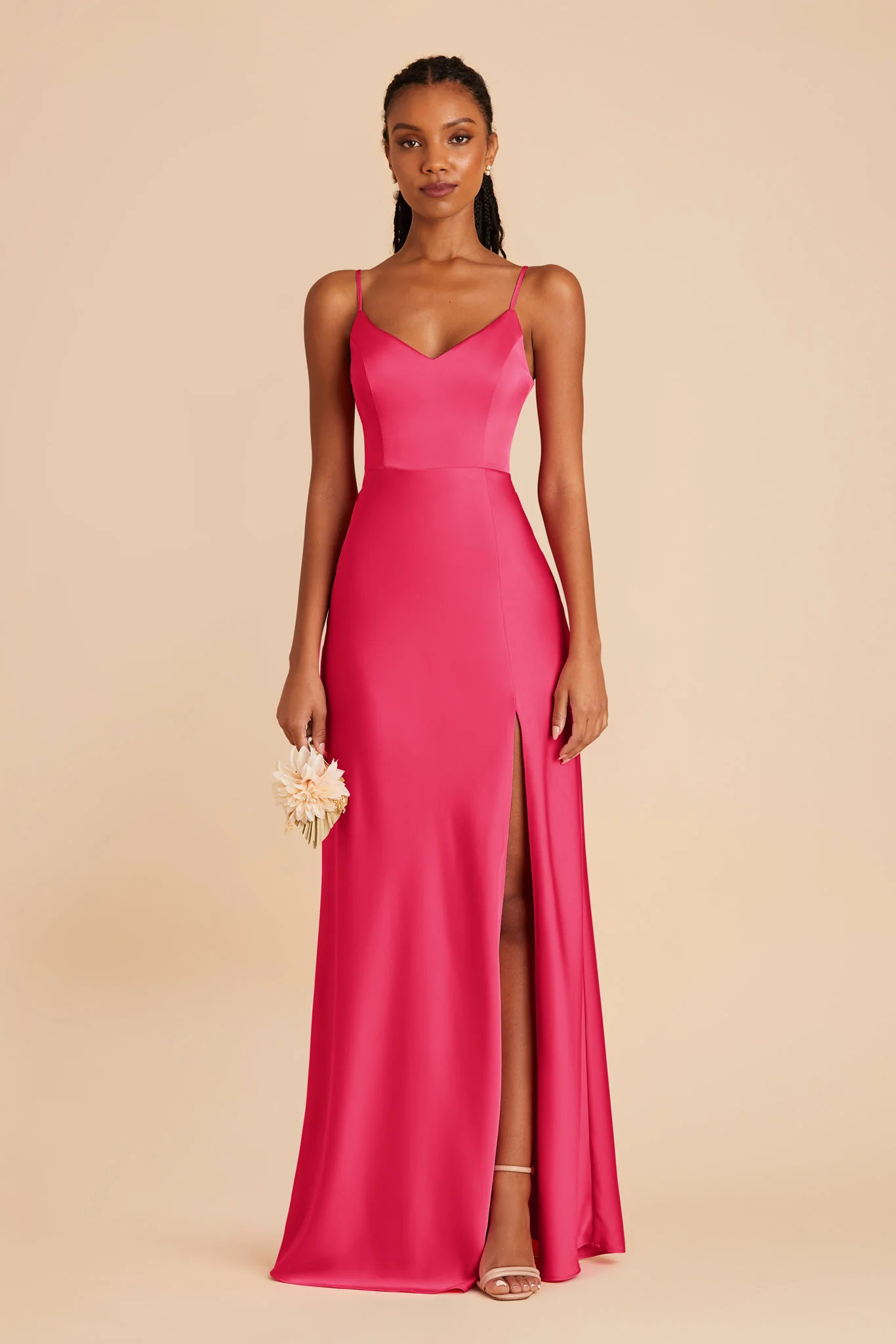 Jay Matte Satin Dress - Fuchsia