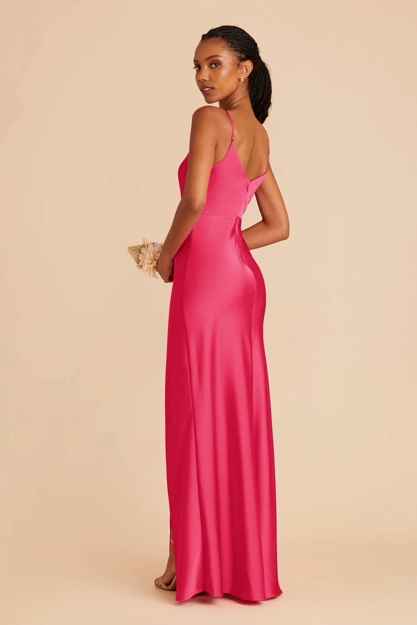 Jay Matte Satin Dress - Fuchsia - Image 4