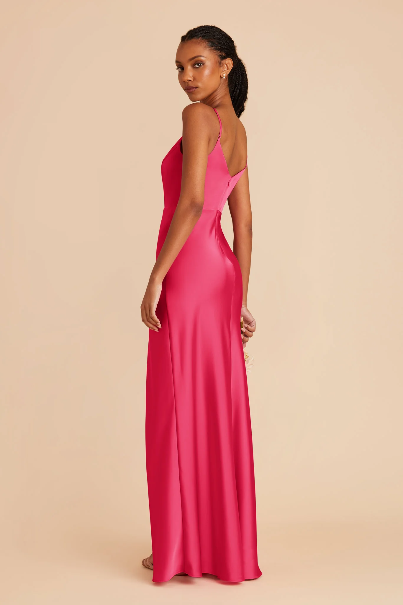 Jay Matte Satin Dress - Fuchsia - Image 5