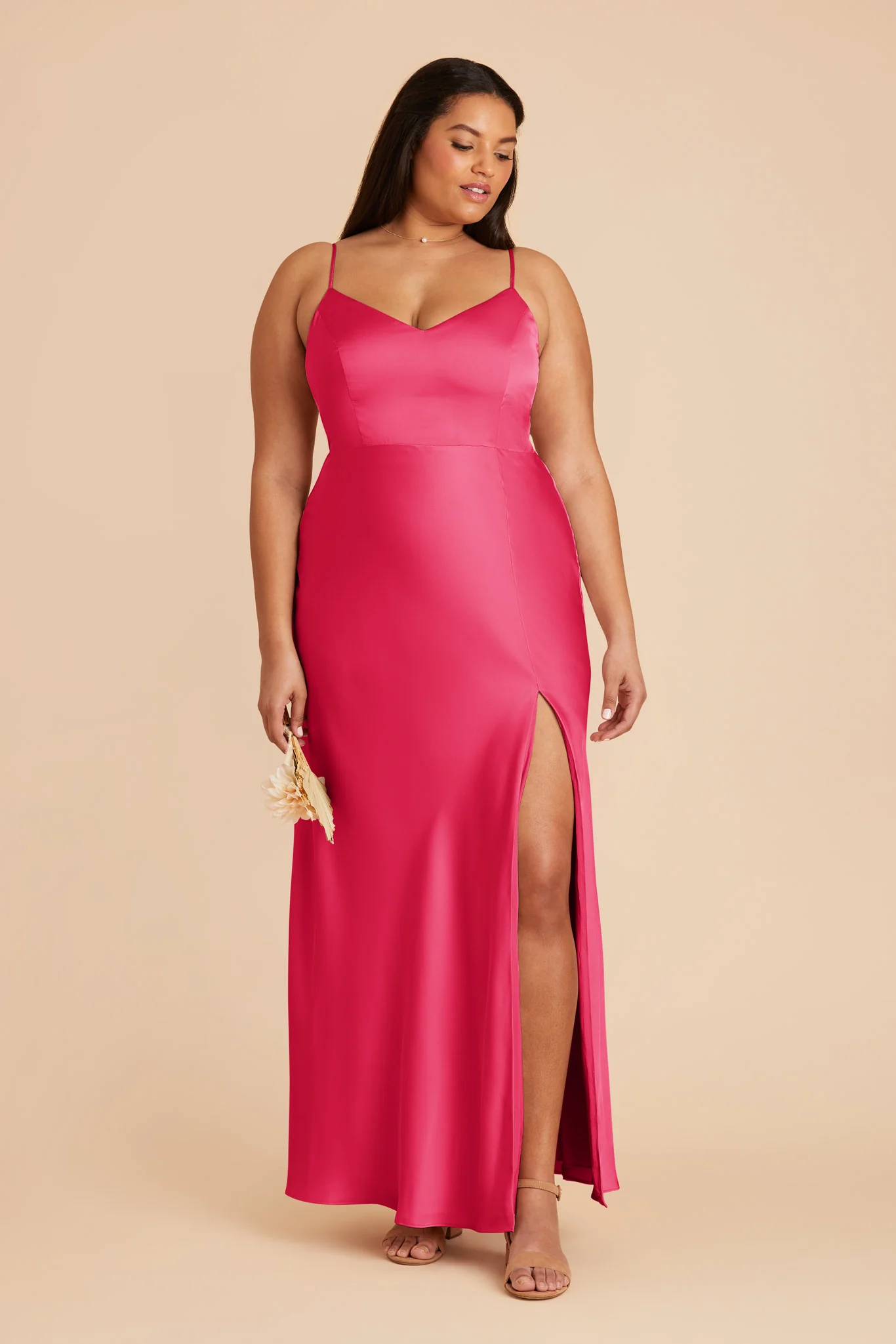 Jay Matte Satin Dress - Fuchsia - Image 7