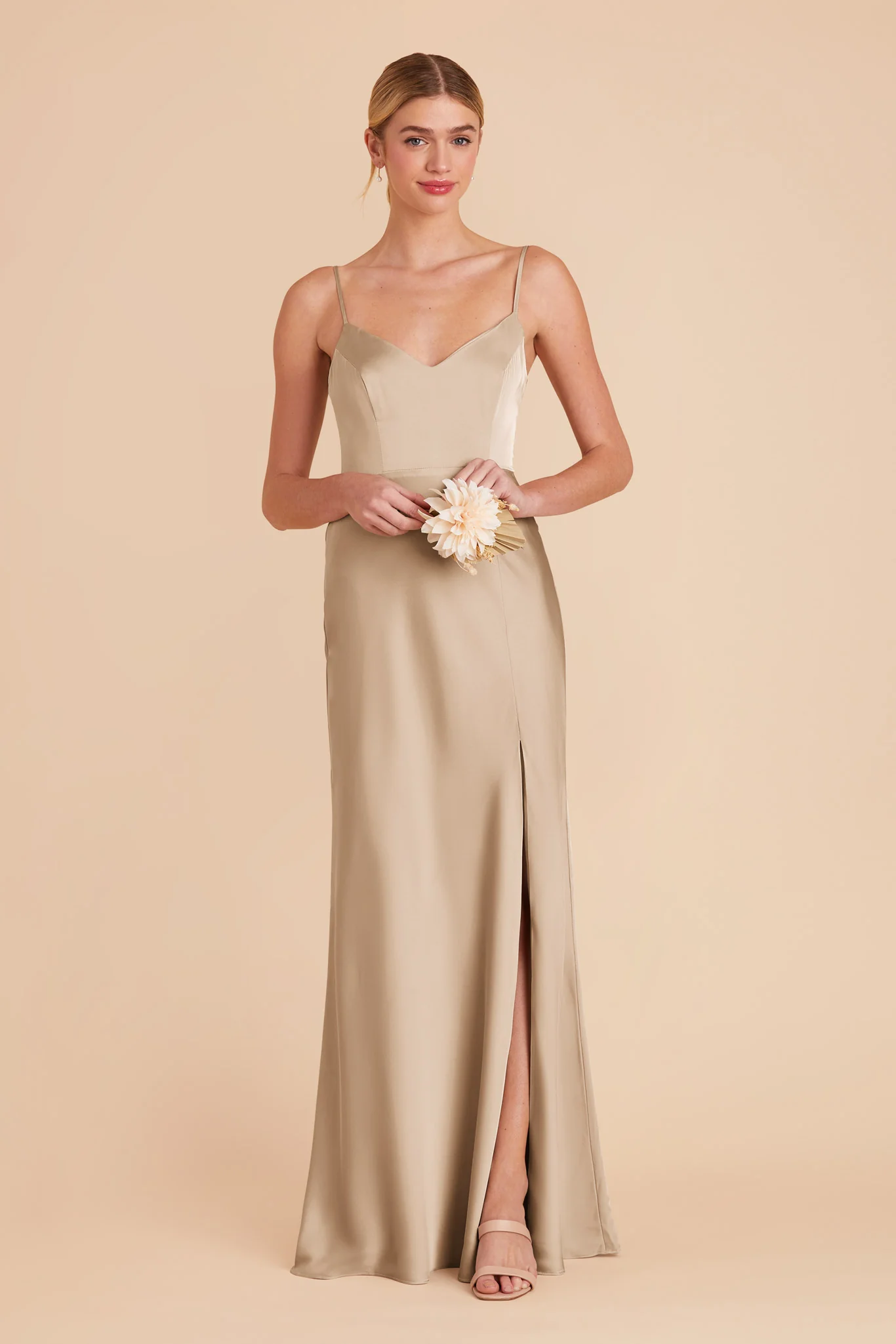 Jay Matte Satin Dress - Gold - Image 3