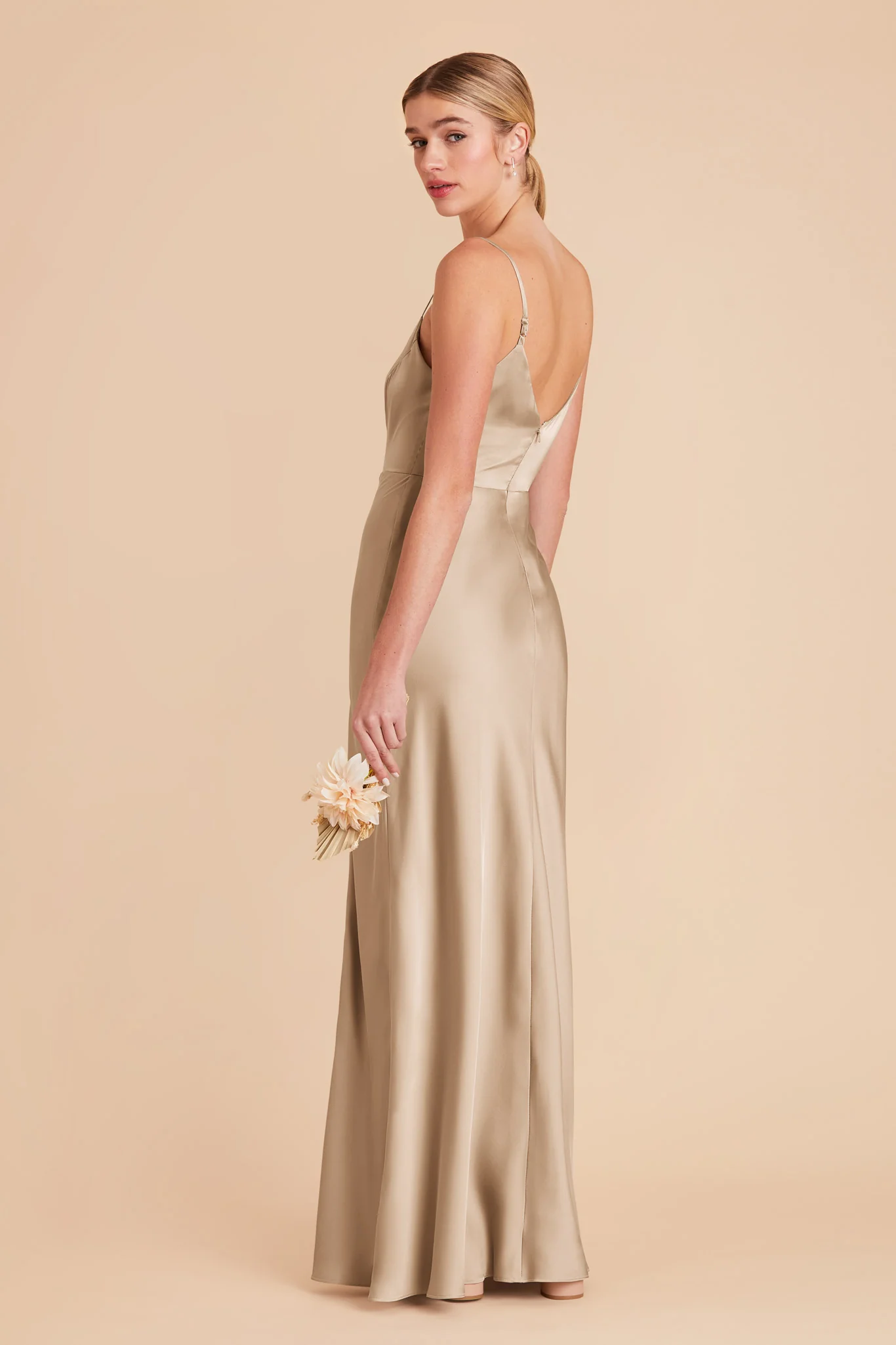 Jay Matte Satin Dress - Gold - Image 4