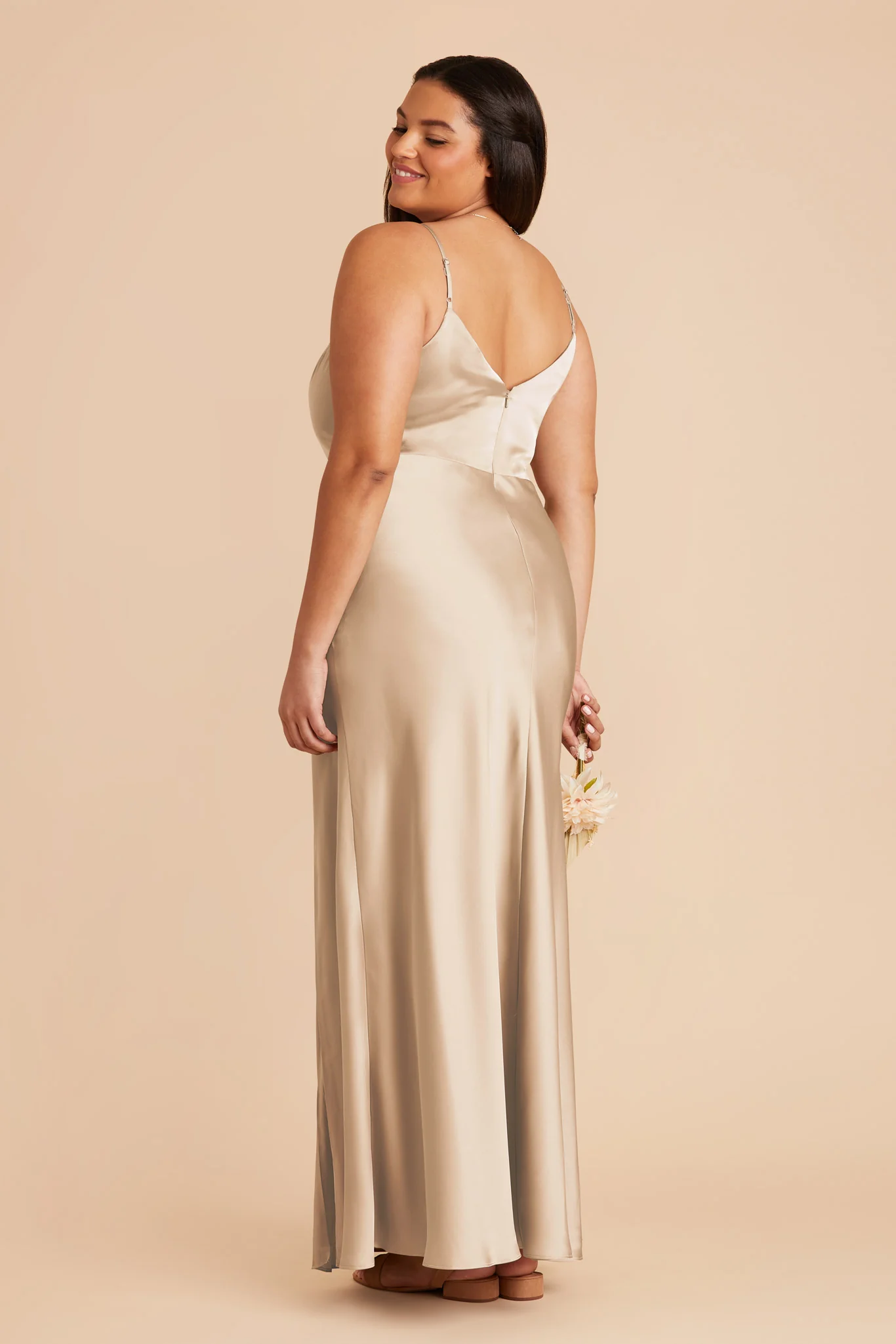 Jay Matte Satin Dress - Gold - Image 8
