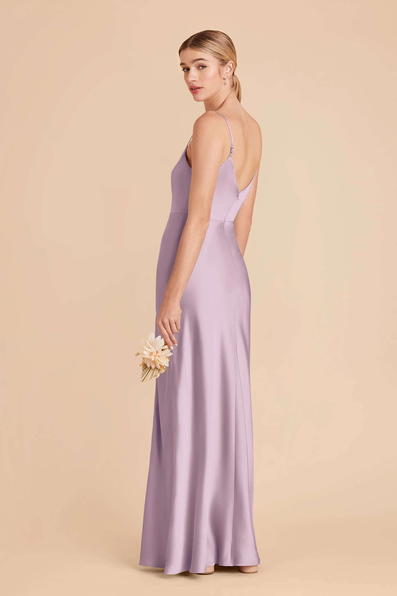 Jay Matte Satin Dress - Lavender - Image 4