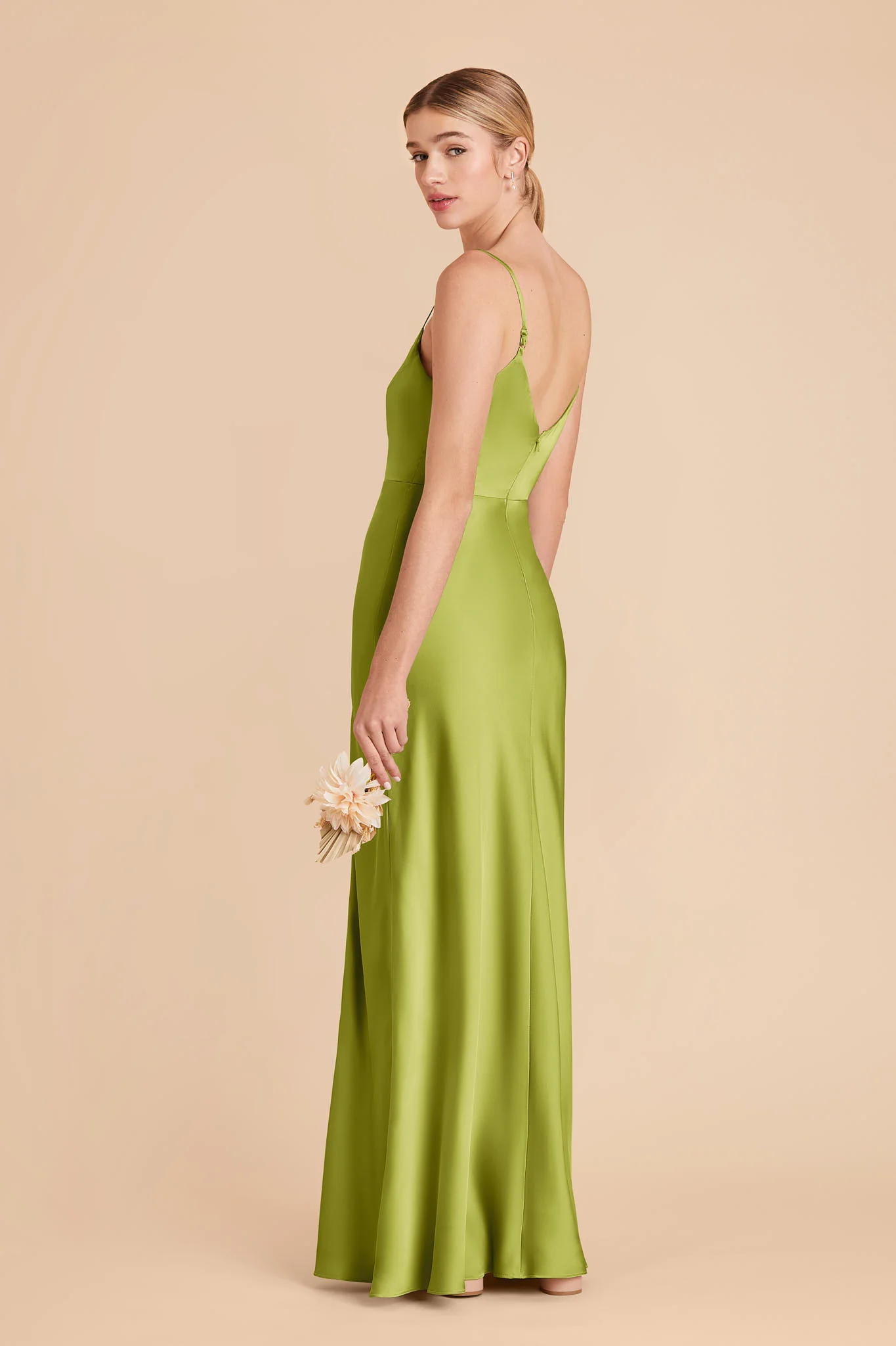 Jay Matte Satin Dress - Matcha - Image 4