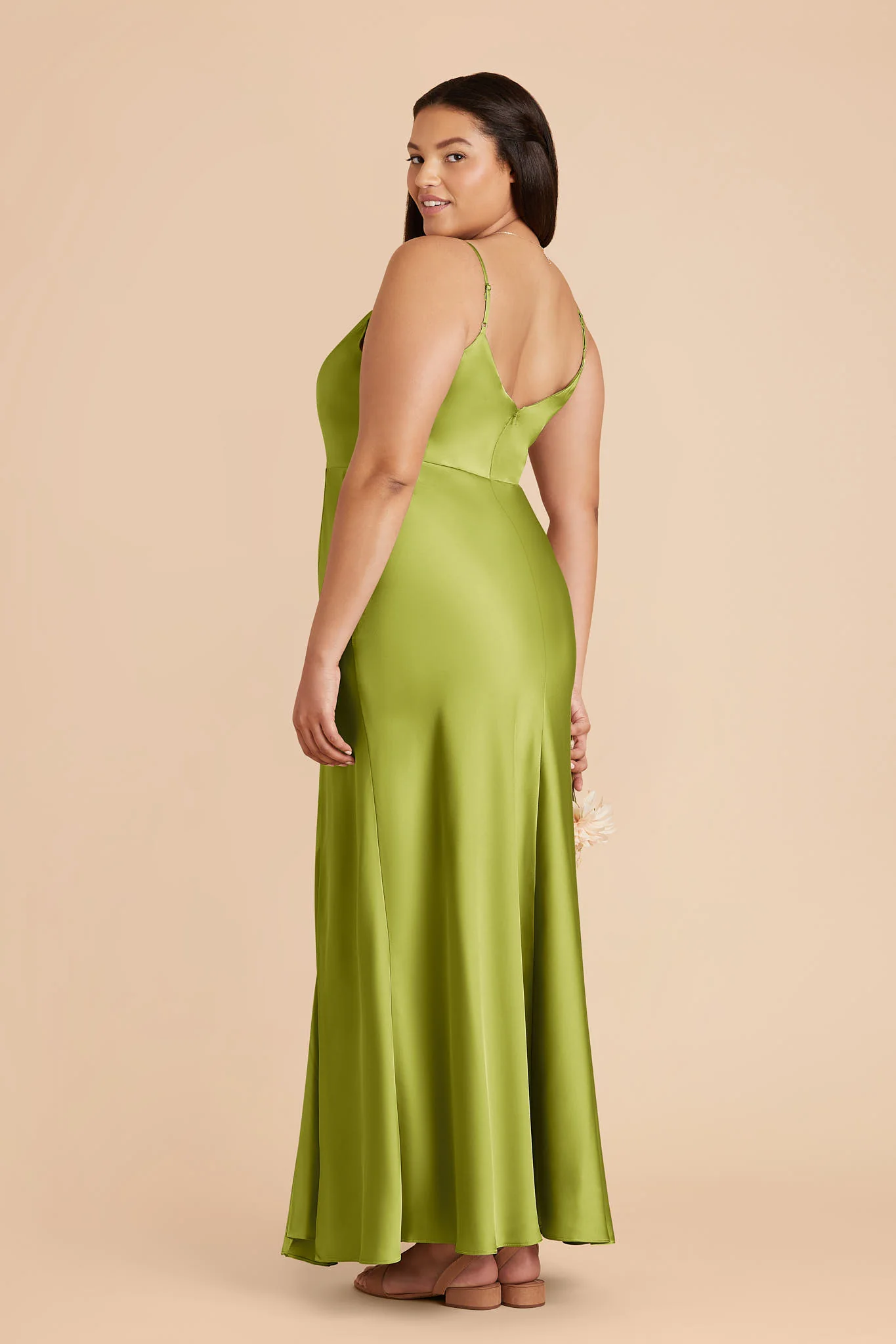 Jay Matte Satin Dress - Matcha - Image 6