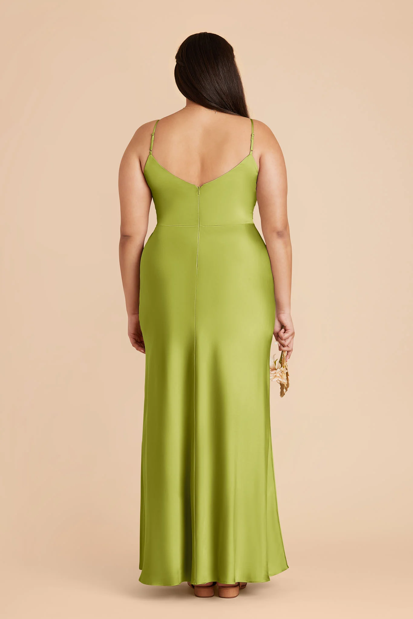 Jay Matte Satin Dress - Matcha - Image 7