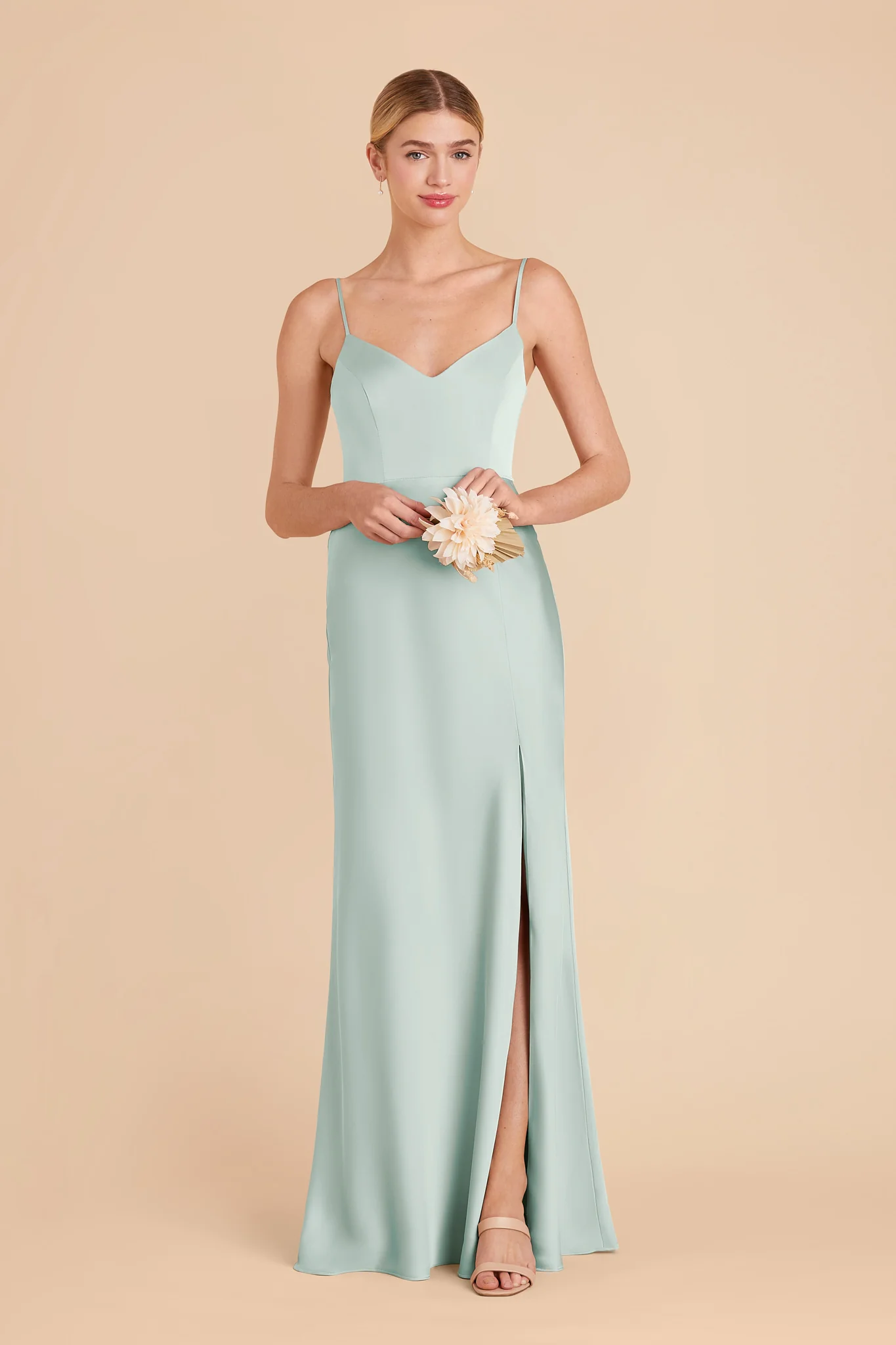 Jay Matte Satin Dress - Mint - Image 3