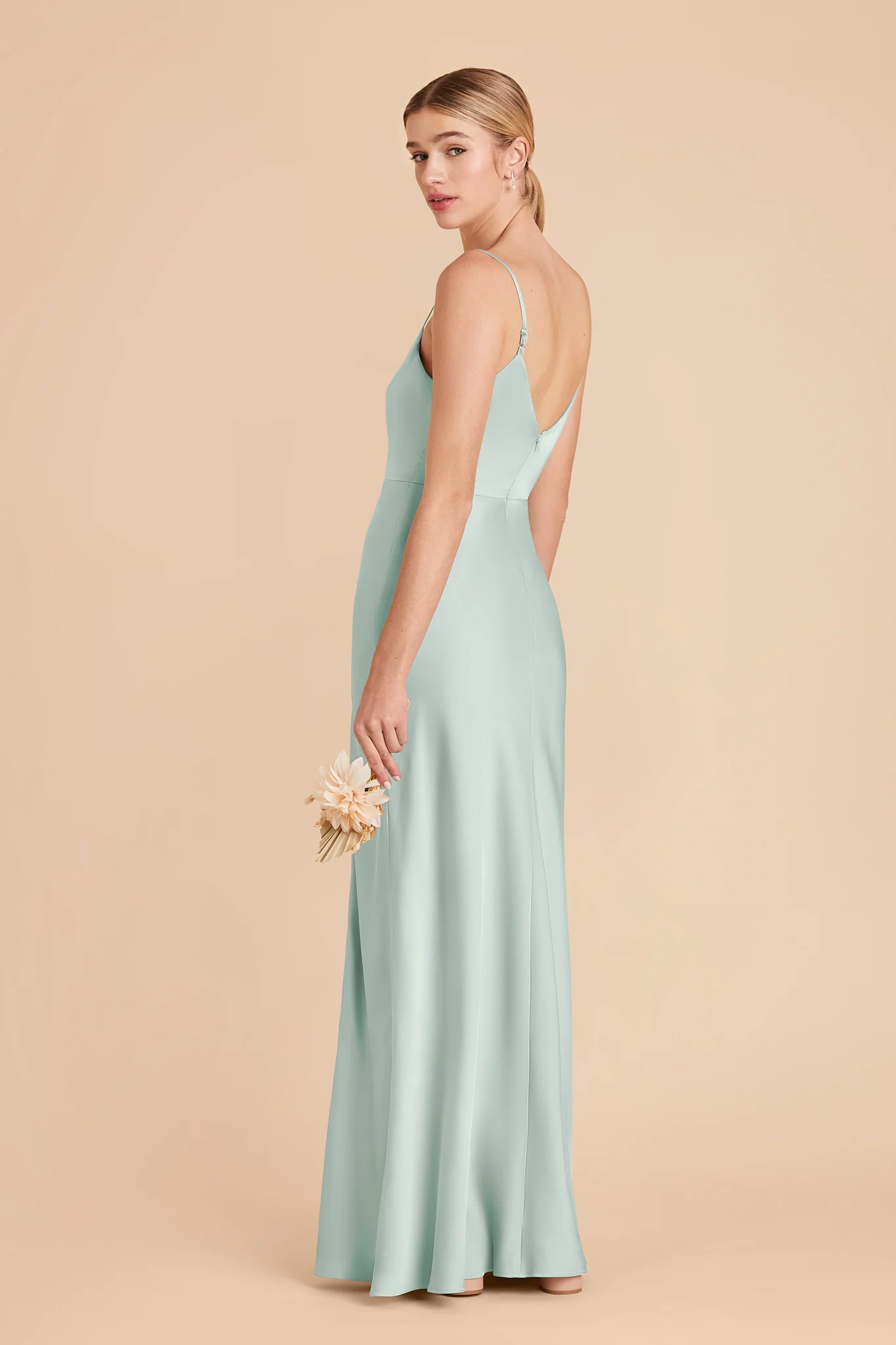Jay Matte Satin Dress - Mint - Image 4