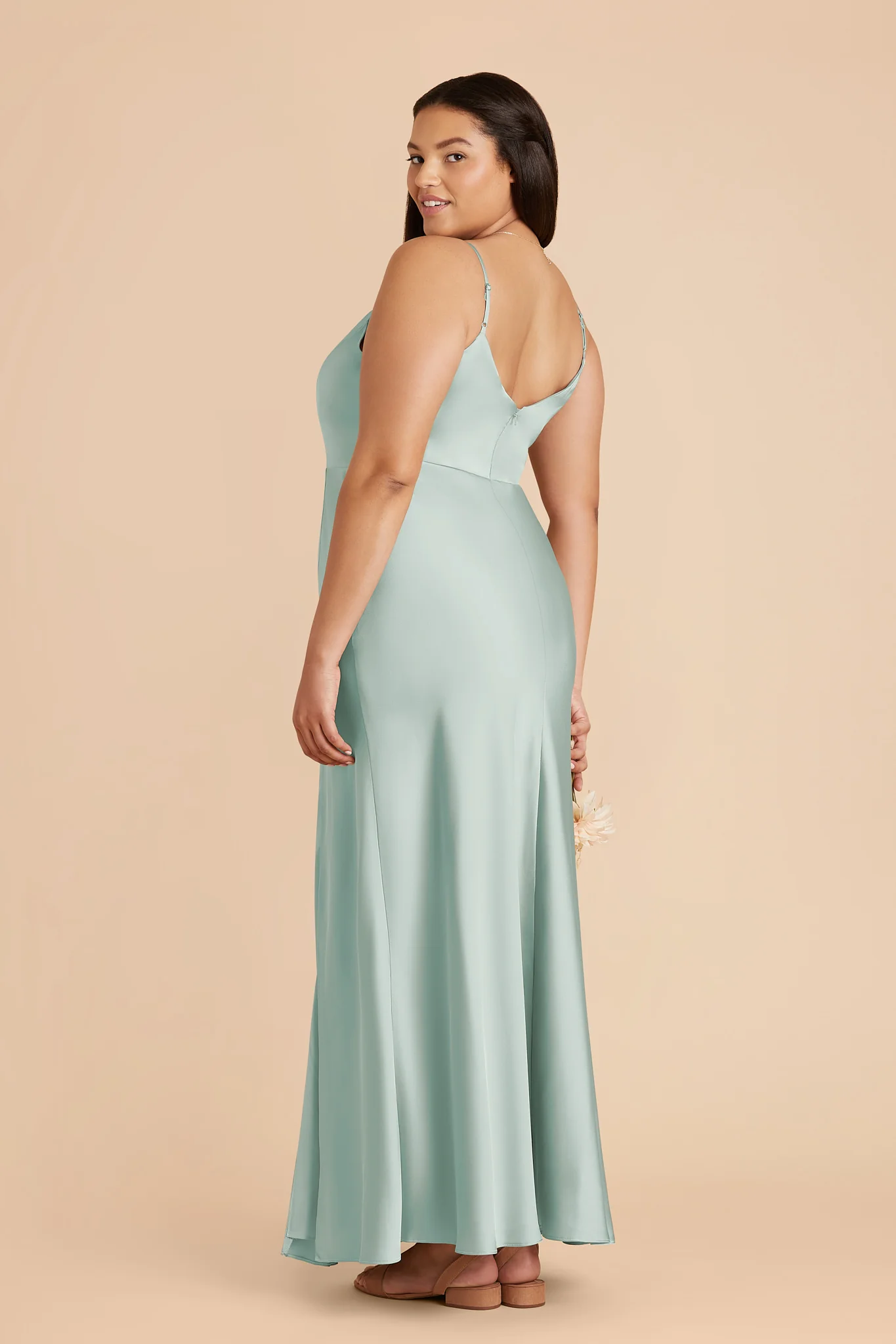 Jay Matte Satin Dress - Mint - Image 6