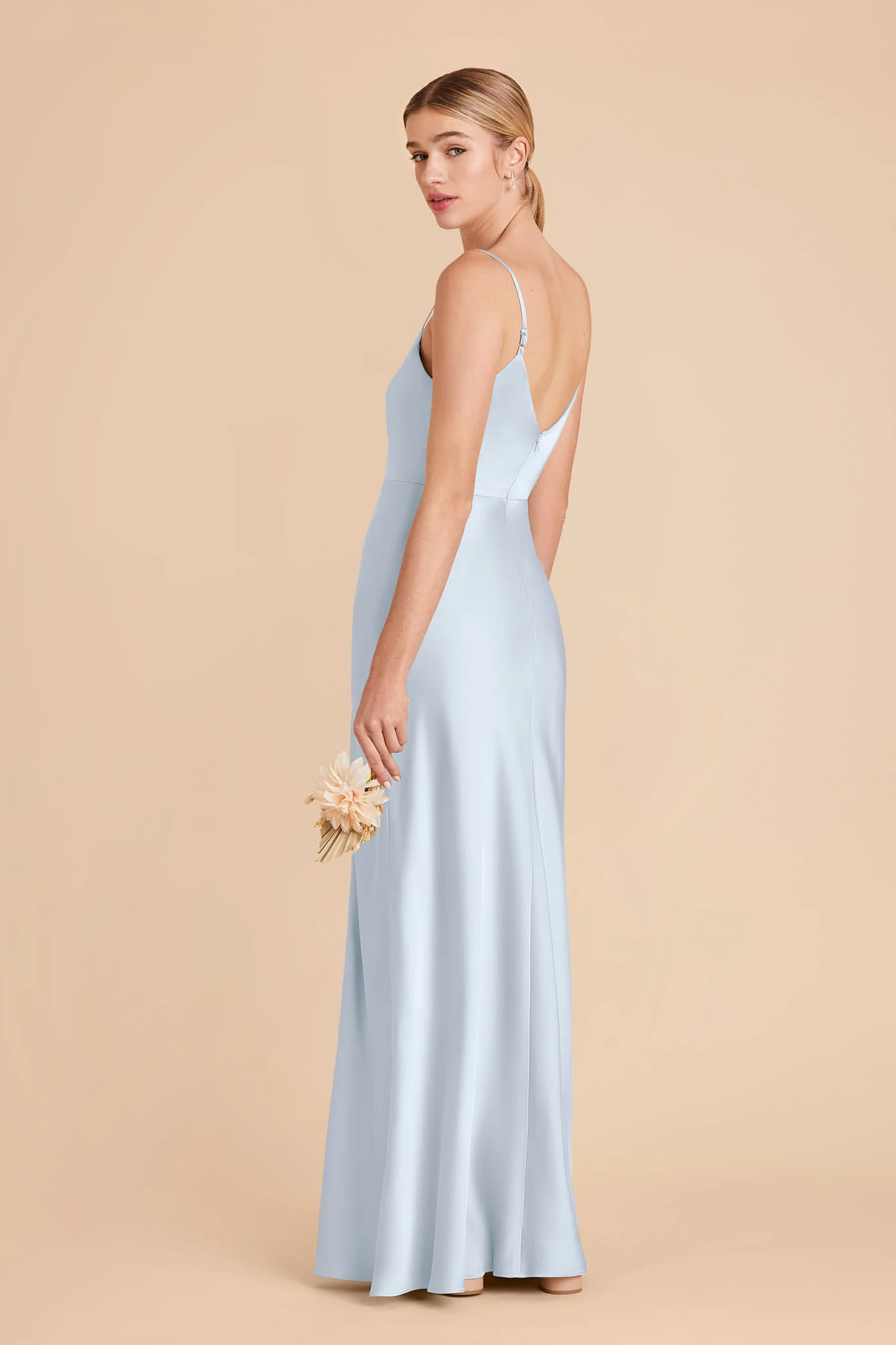 Jay Matte Satin Dress - Mist Blue - Image 4