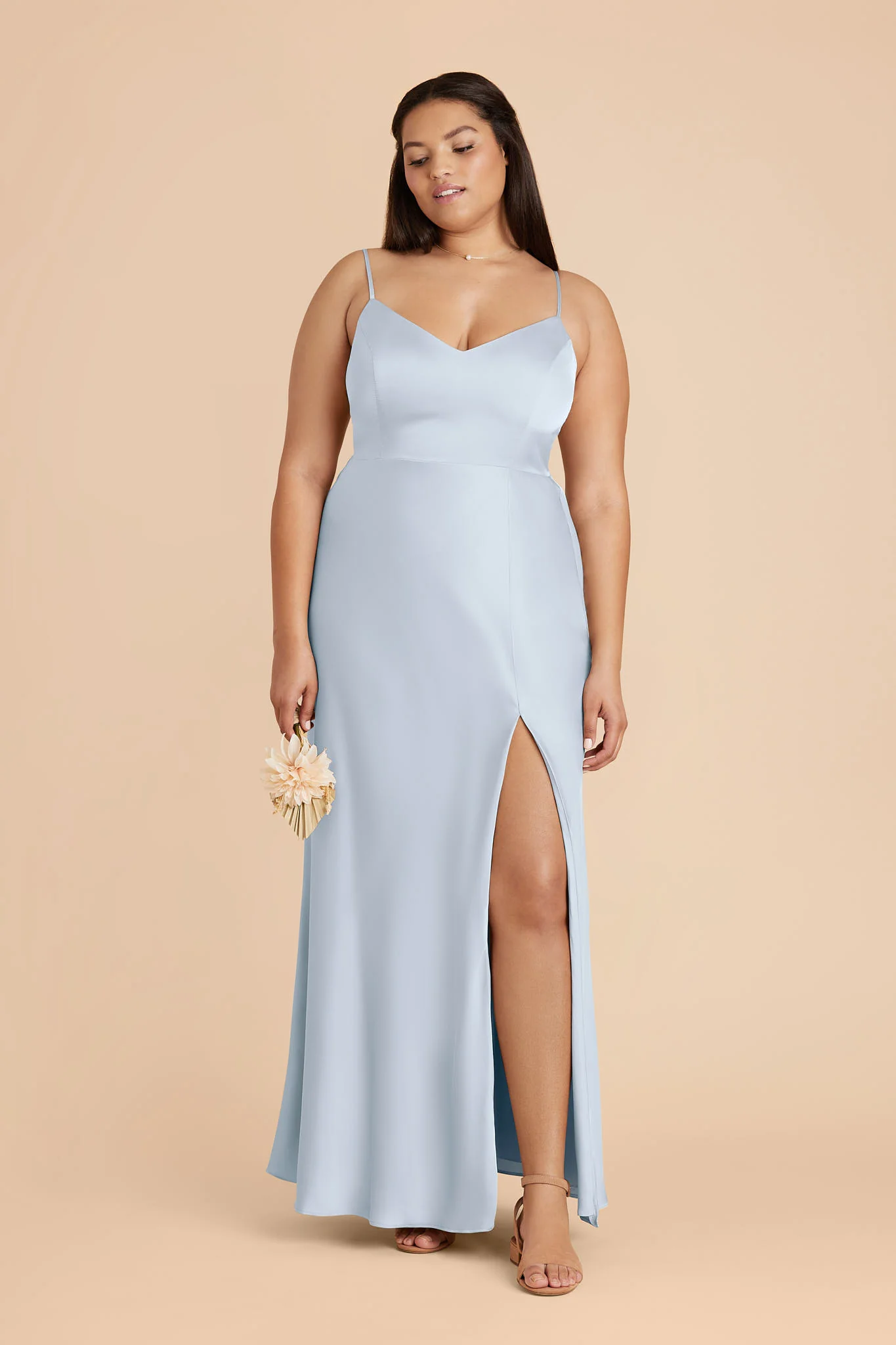 Jay Matte Satin Dress - Mist Blue - Image 6