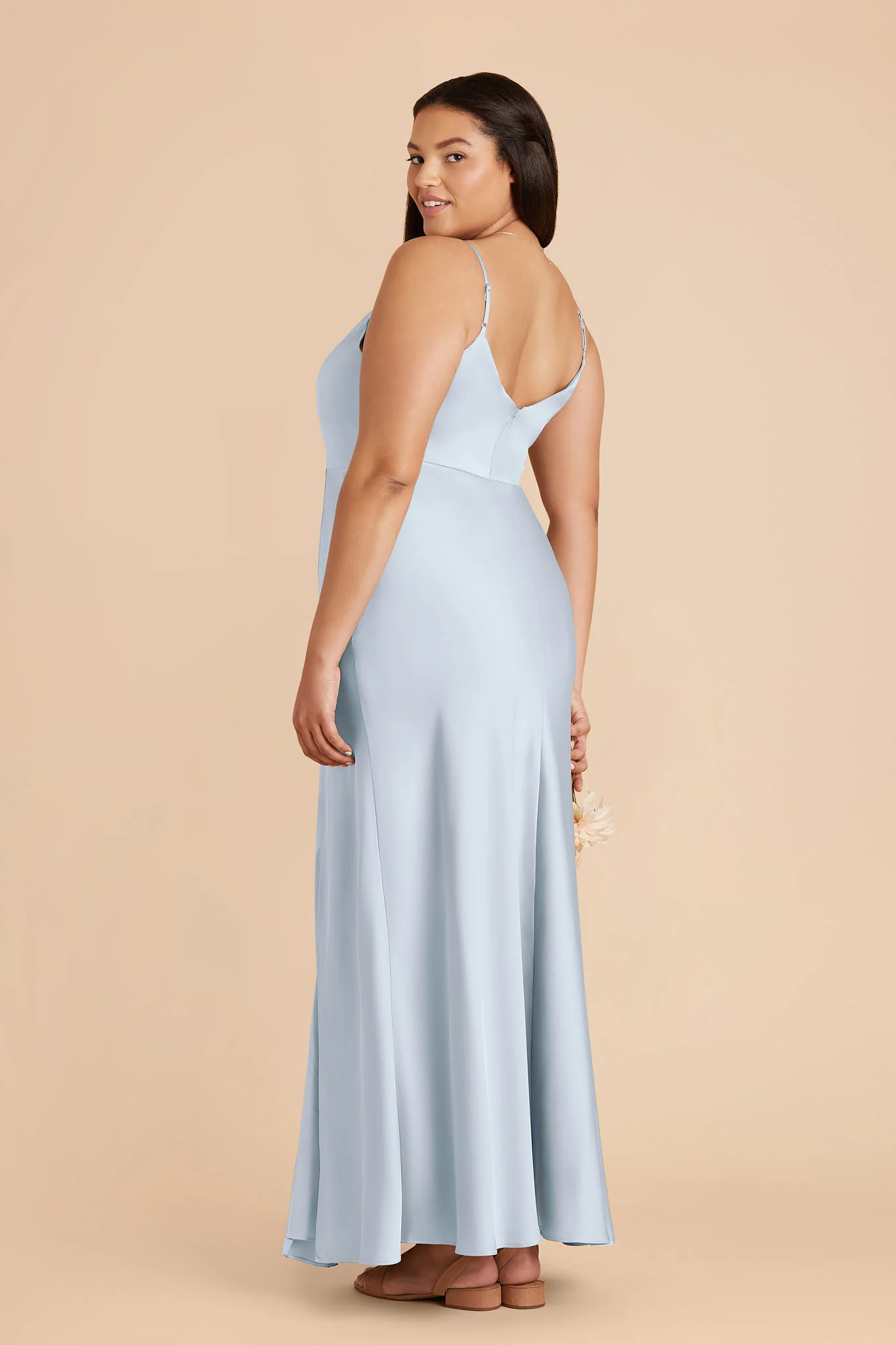 Jay Matte Satin Dress - Mist Blue - Image 7