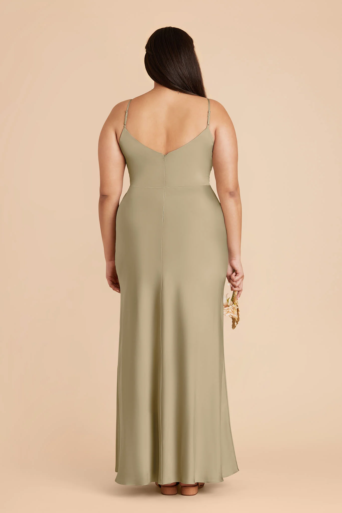 Jay Matte Satin Dress - Moss Green - Image 7