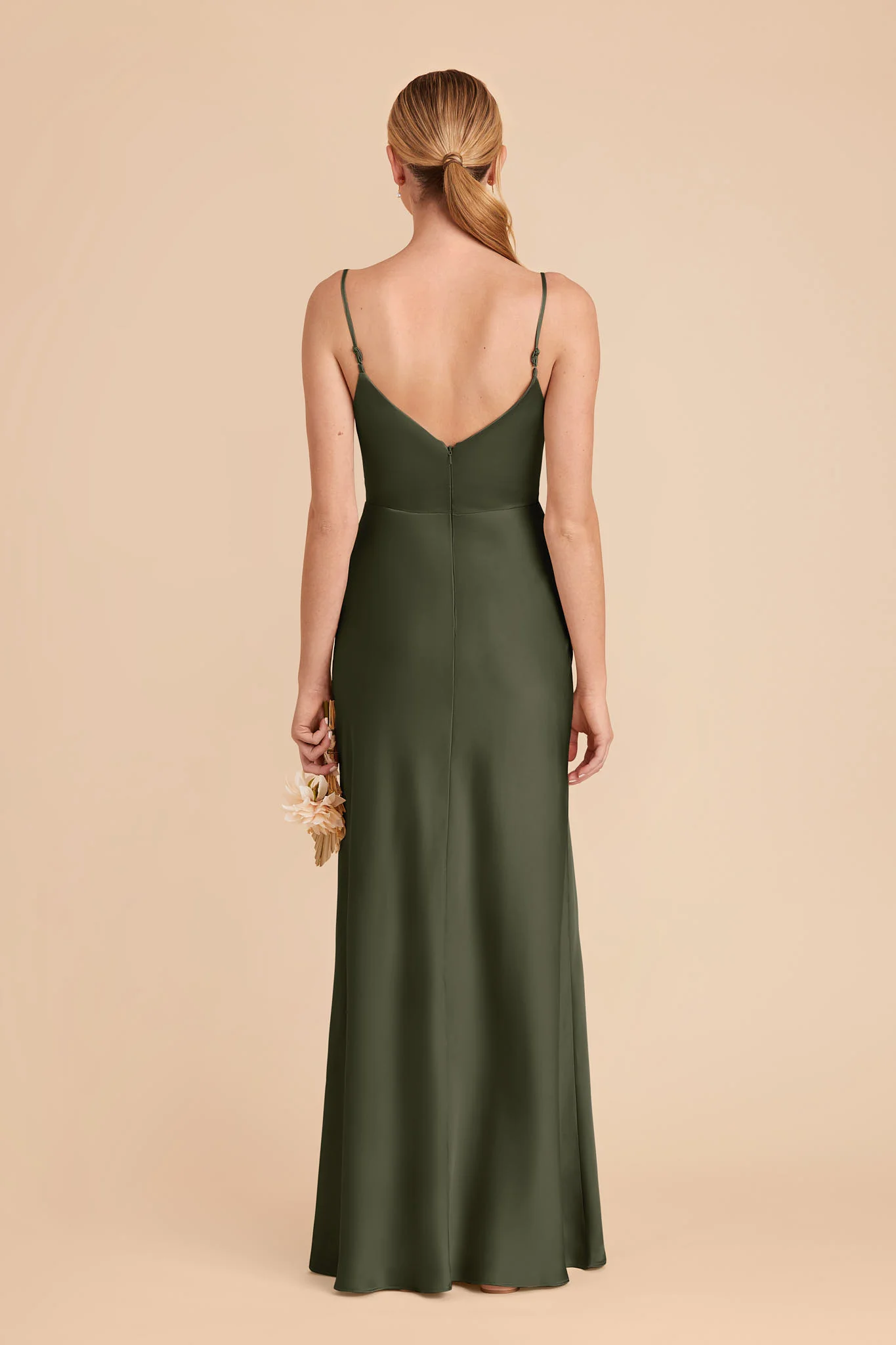 Jay Matte Satin Dress - Olive - Image 5