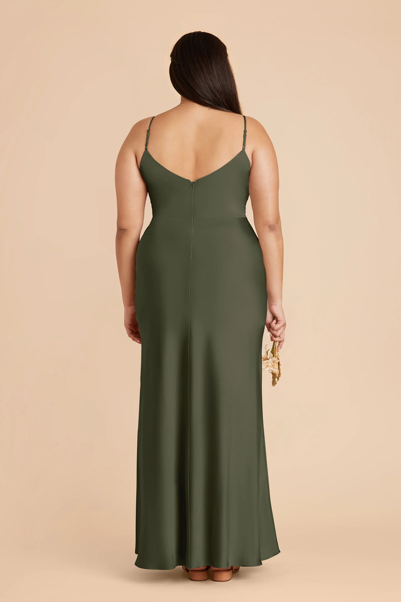 Jay Matte Satin Dress - Olive - Image 7