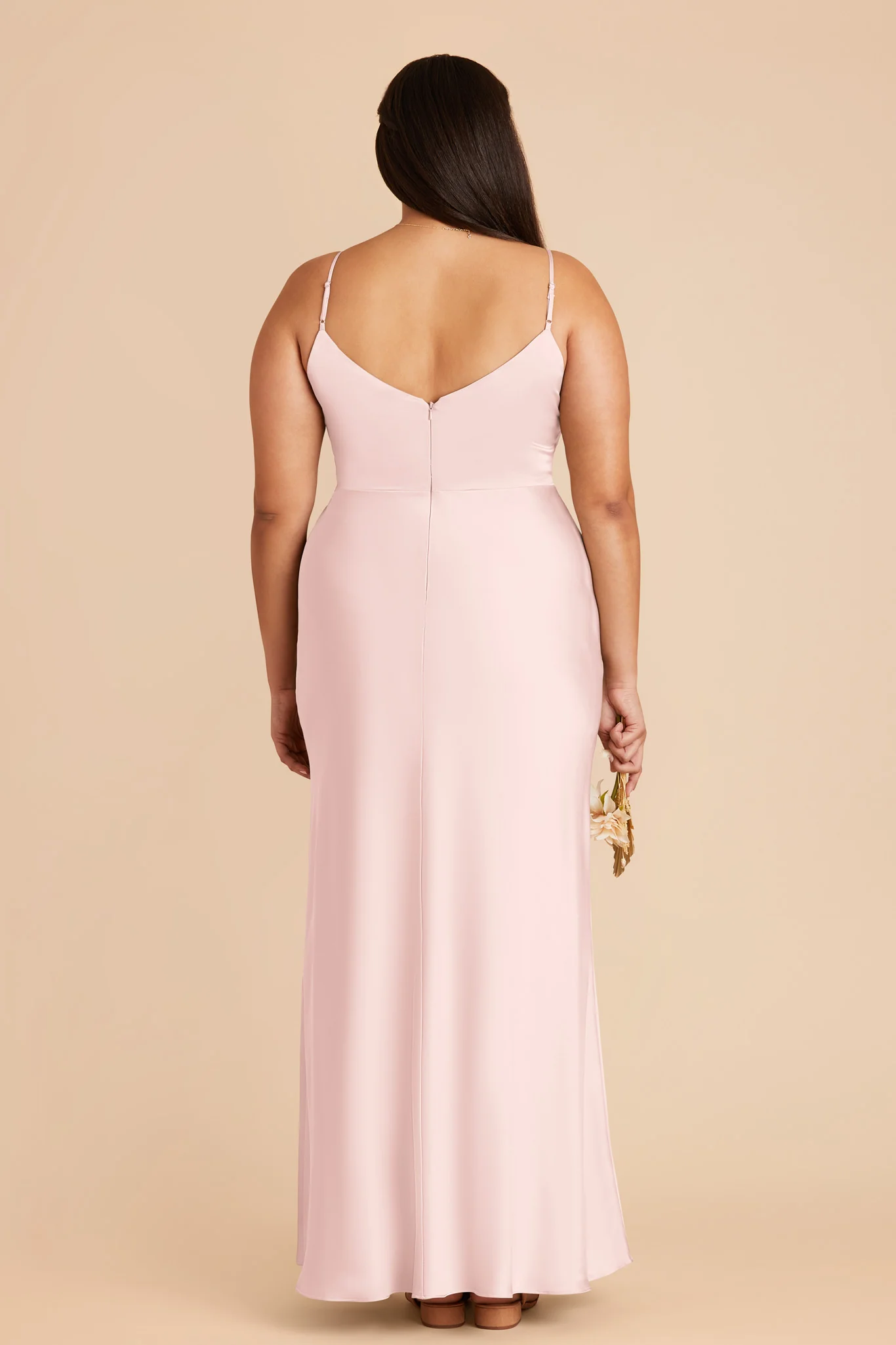 Jay Matte Satin Dress - Pale Blush - Image 8