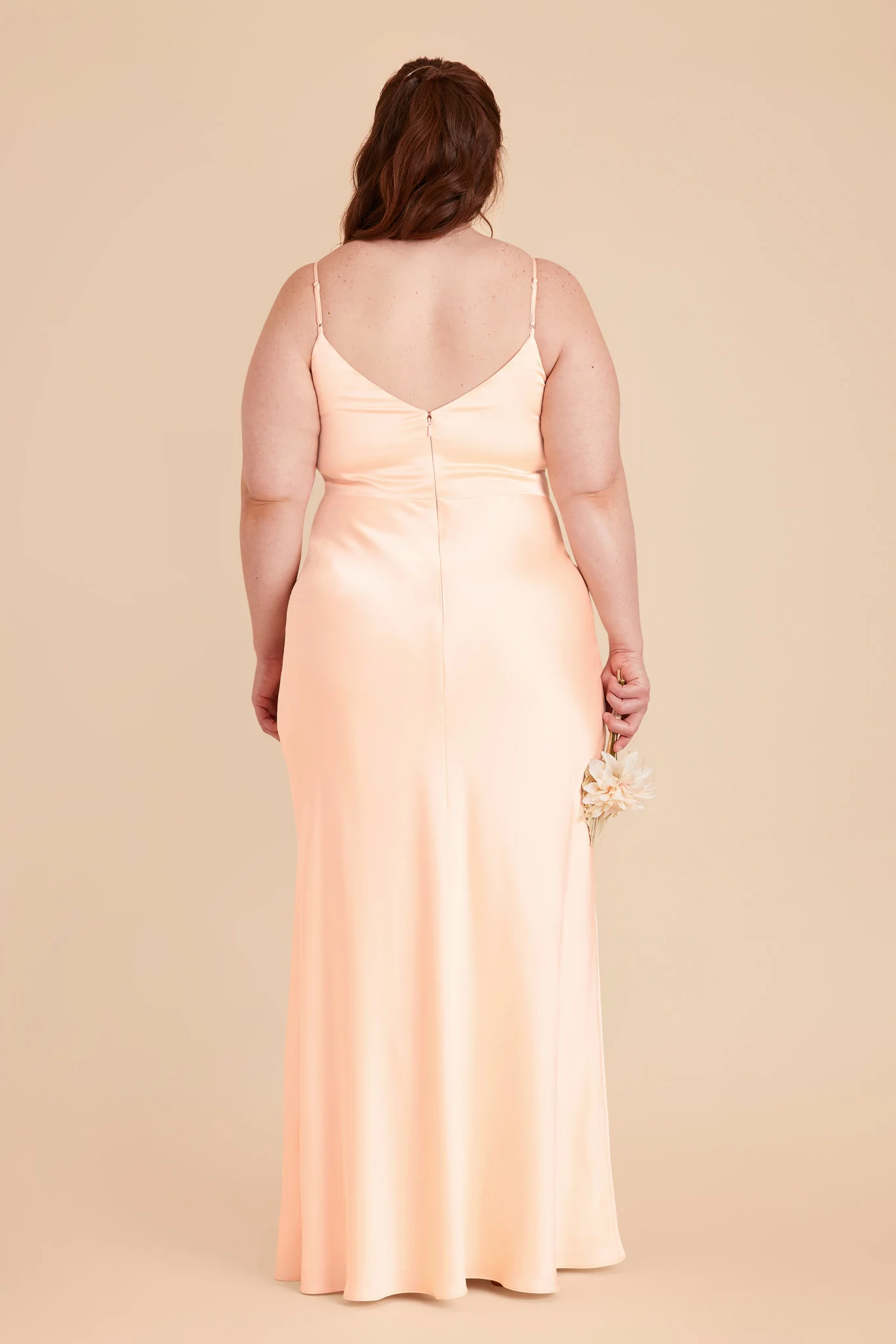Jay Matte Satin Dress - Peach Cream - Image 10