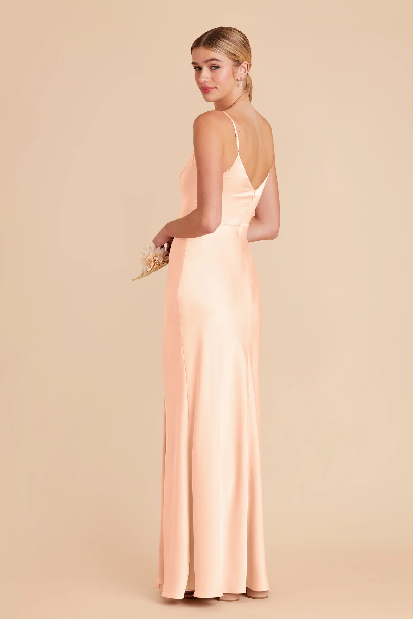 Jay Matte Satin Dress - Peach Cream - Image 6