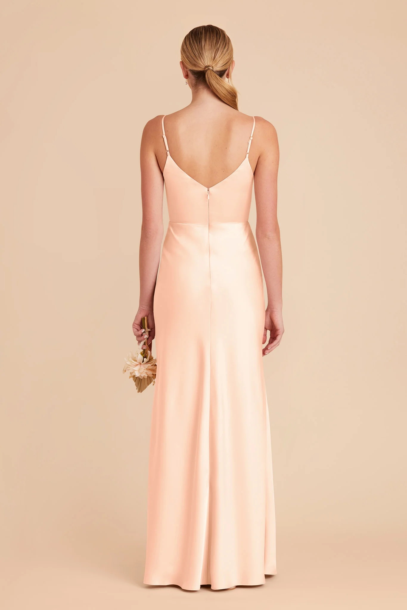 Jay Matte Satin Dress - Peach Cream - Image 7