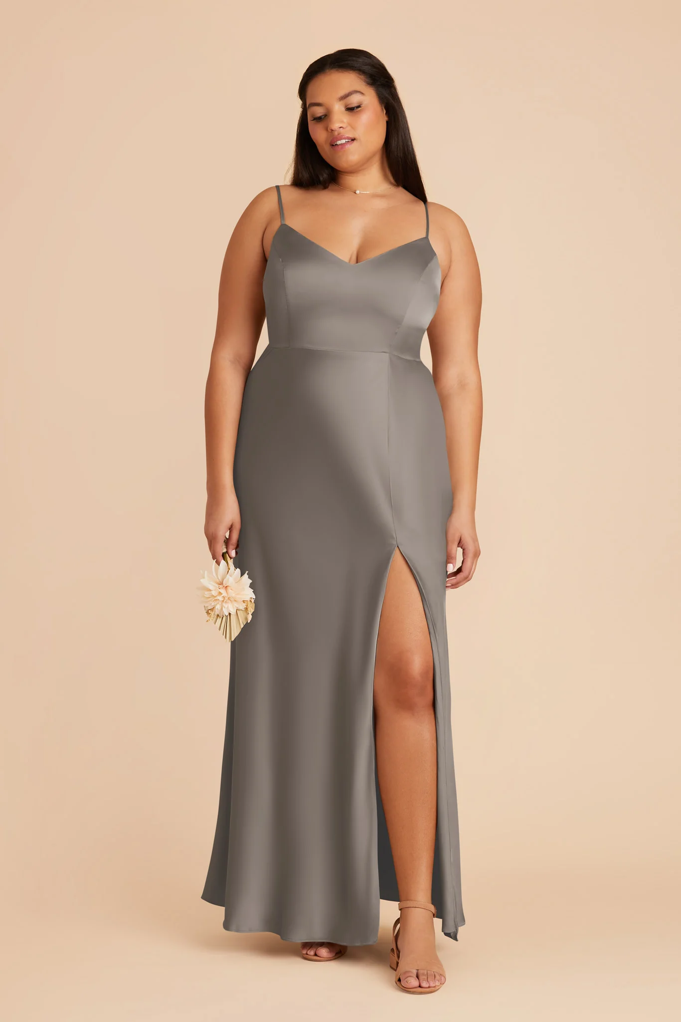 Jay Matte Satin Dress - Quartz - Image 6