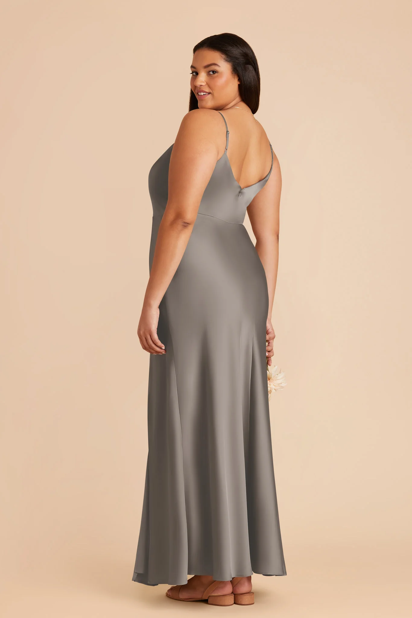 Jay Matte Satin Dress - Quartz - Image 7